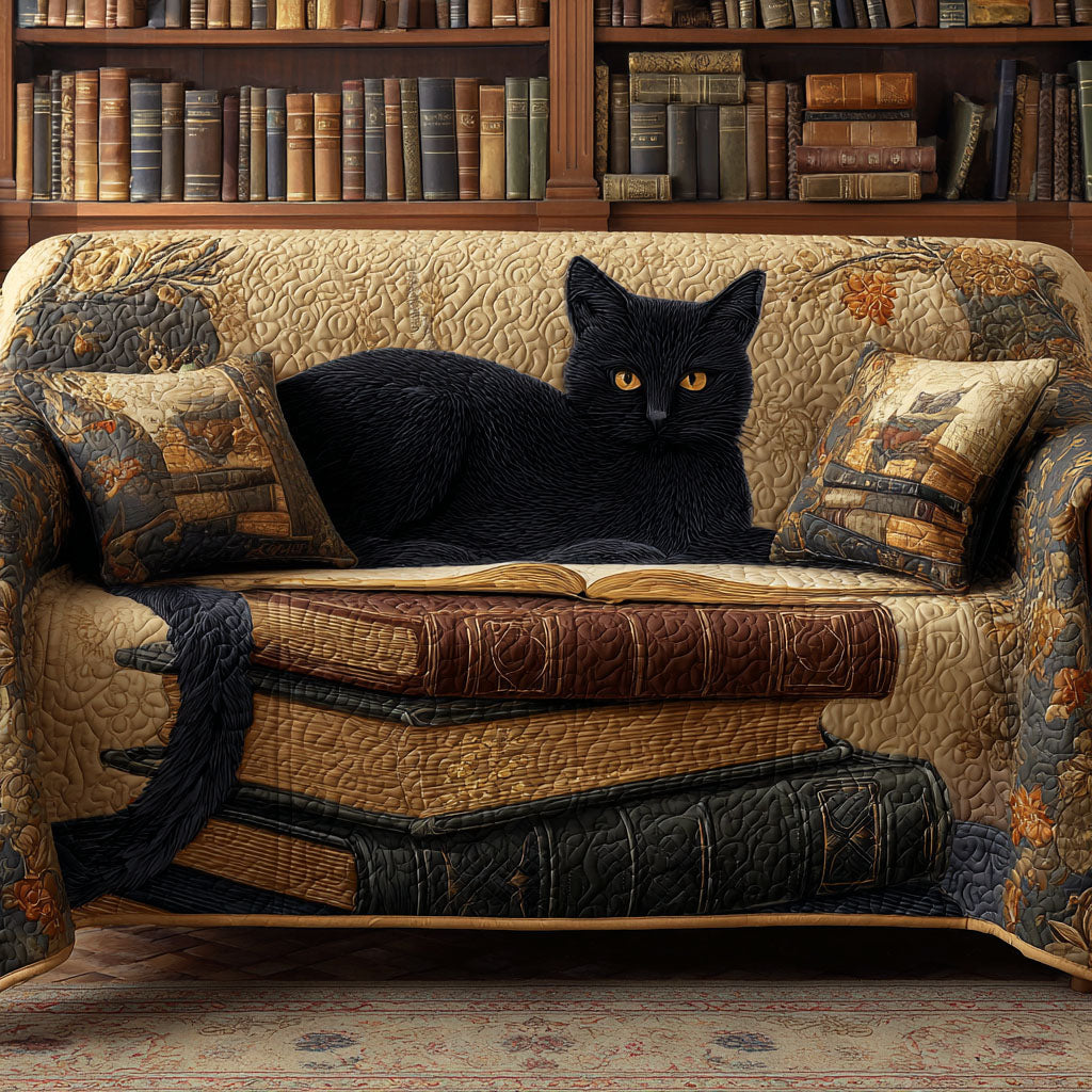 Golden Whiskers Quilted Sofa Cover Living Room Decor Ideas Gift Ideas For Book Lovers