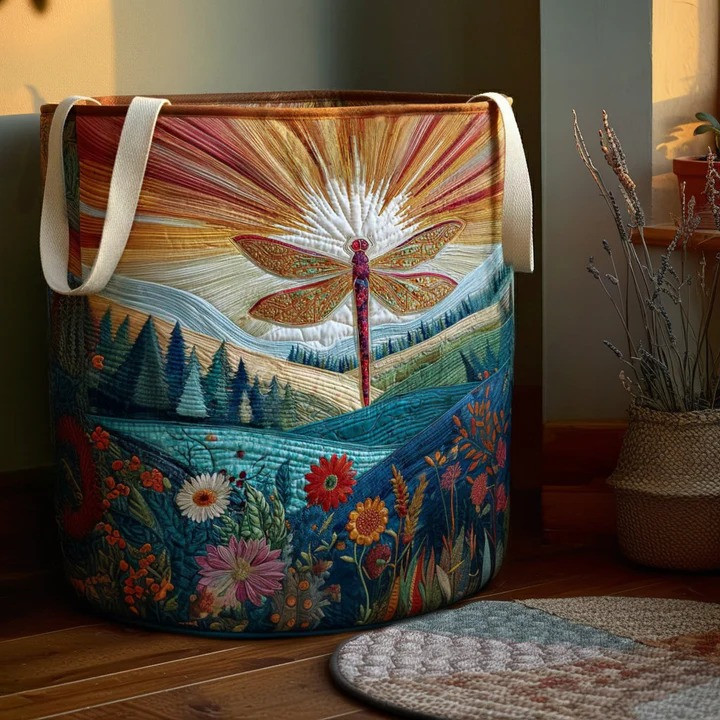 Golden Wings Eagle Quilted Laundry Basket Majestic Bird Home Storage Organizer Gift For Eagle Lovers