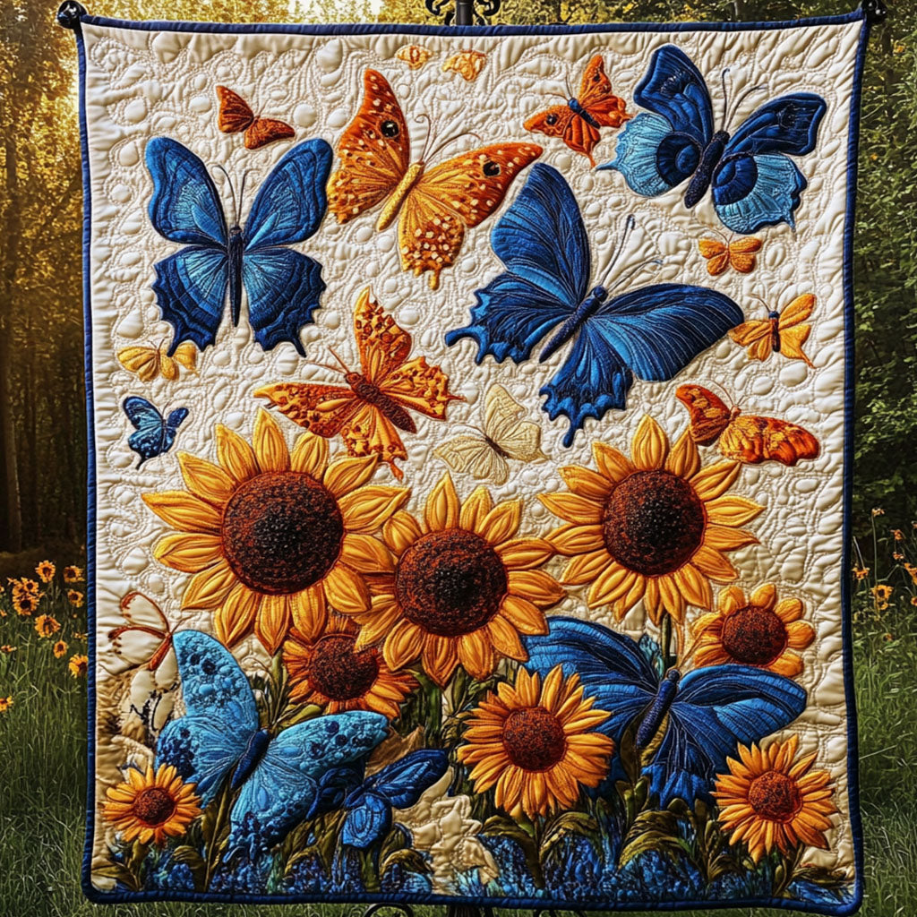 Golden Wings Quilted Blanket Sofa Couch Throw Blanket Sunflower Christmas Gift Ideas