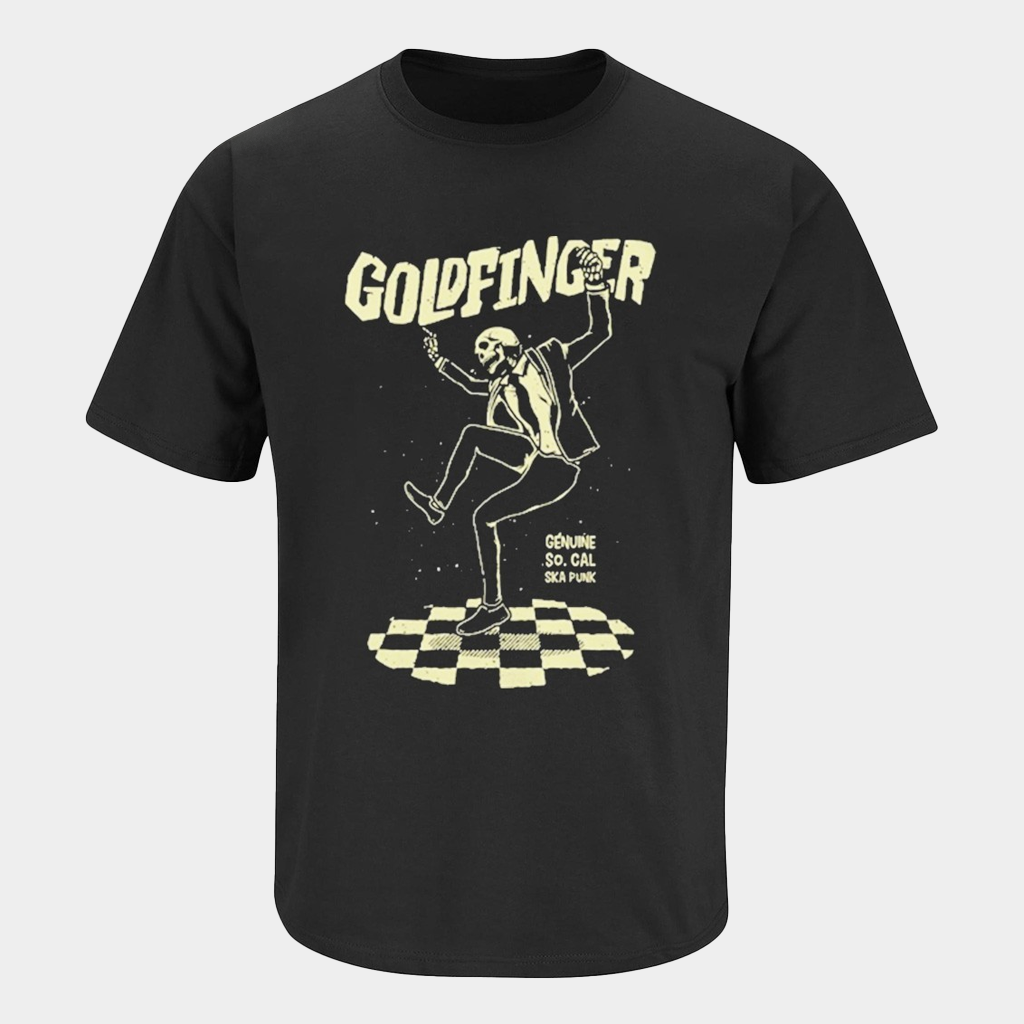 Goldfinger Genuine SoCal Ska Punk Skank Skeleton T-Shirt Goldfinger Merch Gifts For Rock Lovers