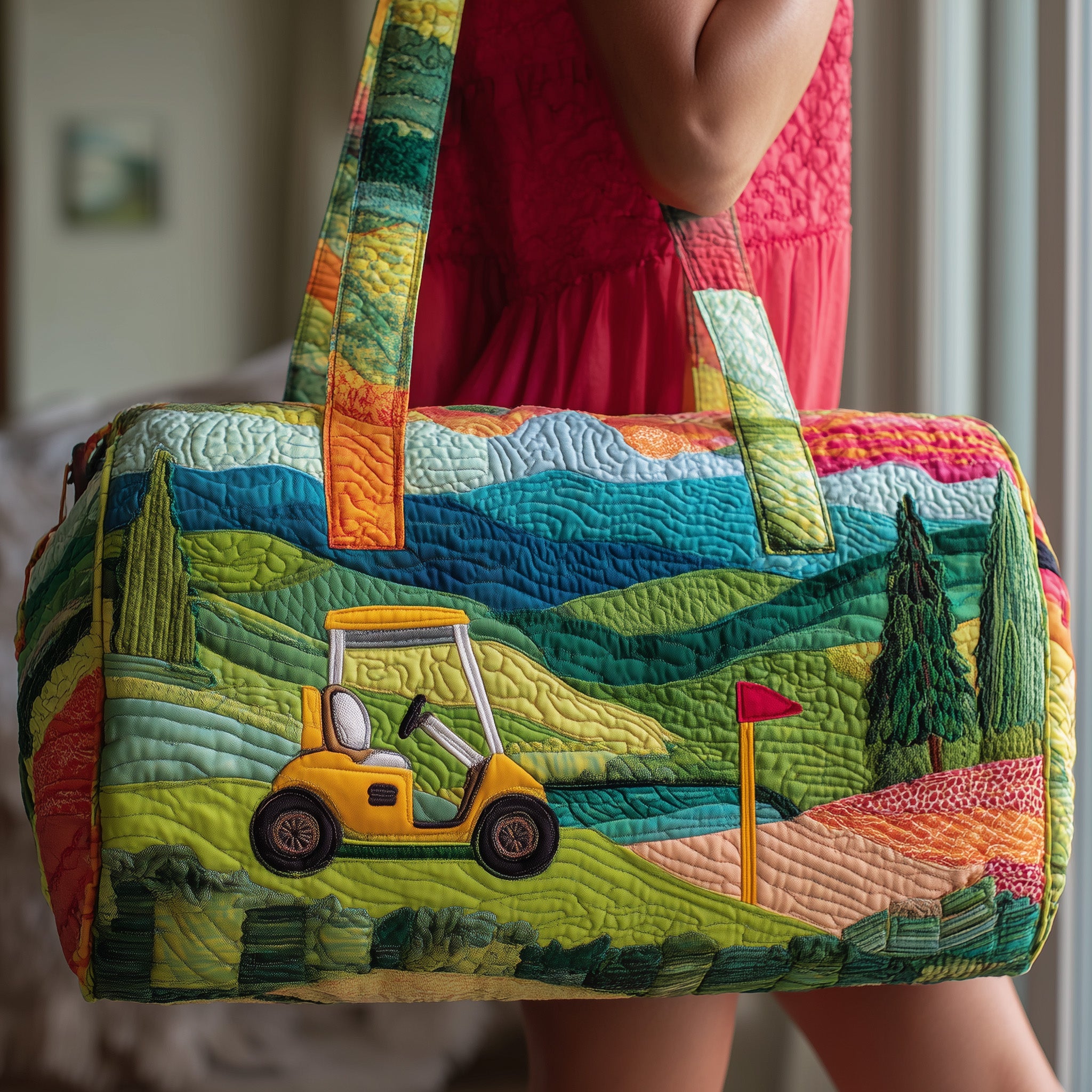 Golf Cart Quilted Duffle Bag Anniversary Gift Idea