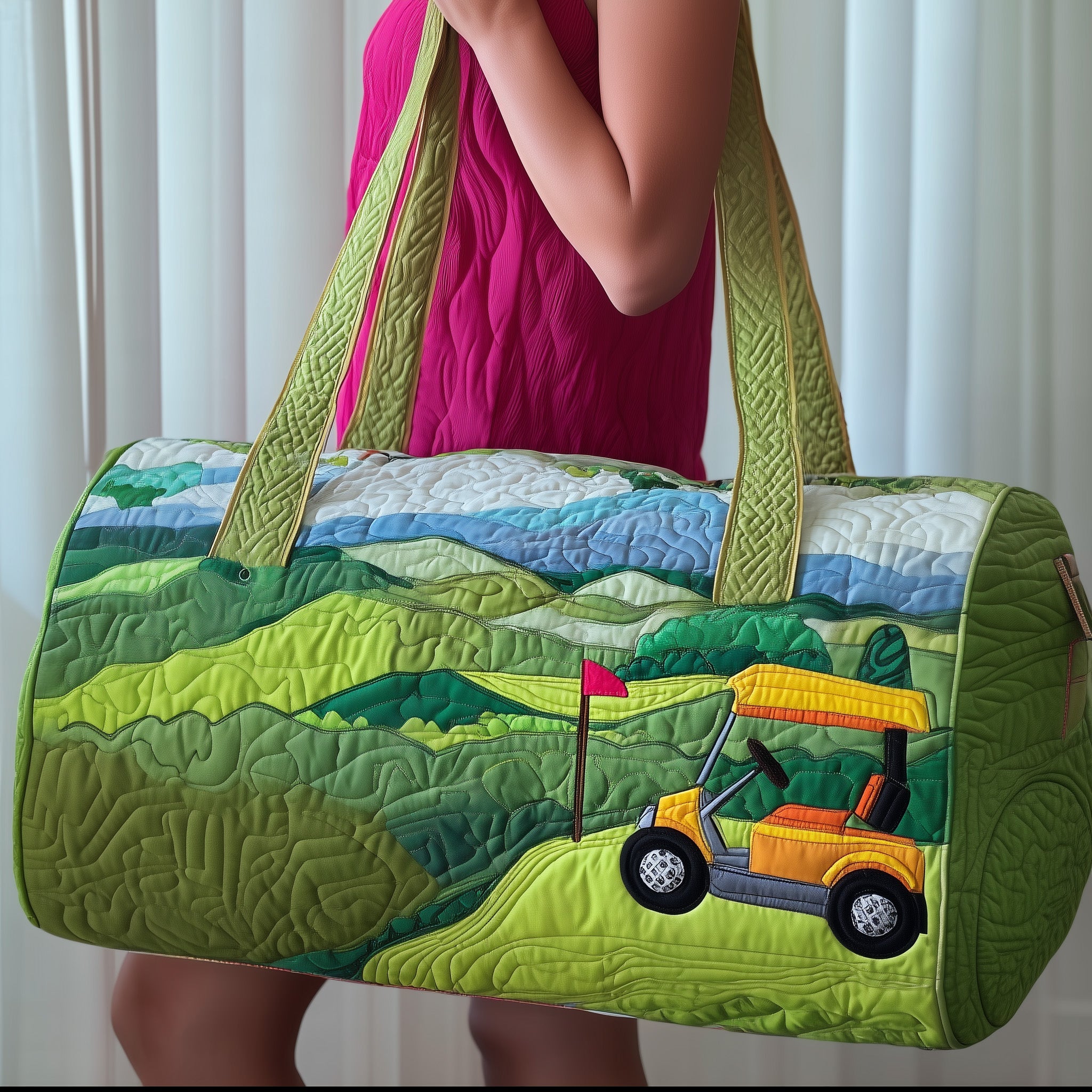 Golf Cart Quilted Duffle Bag Fall Gift Choice