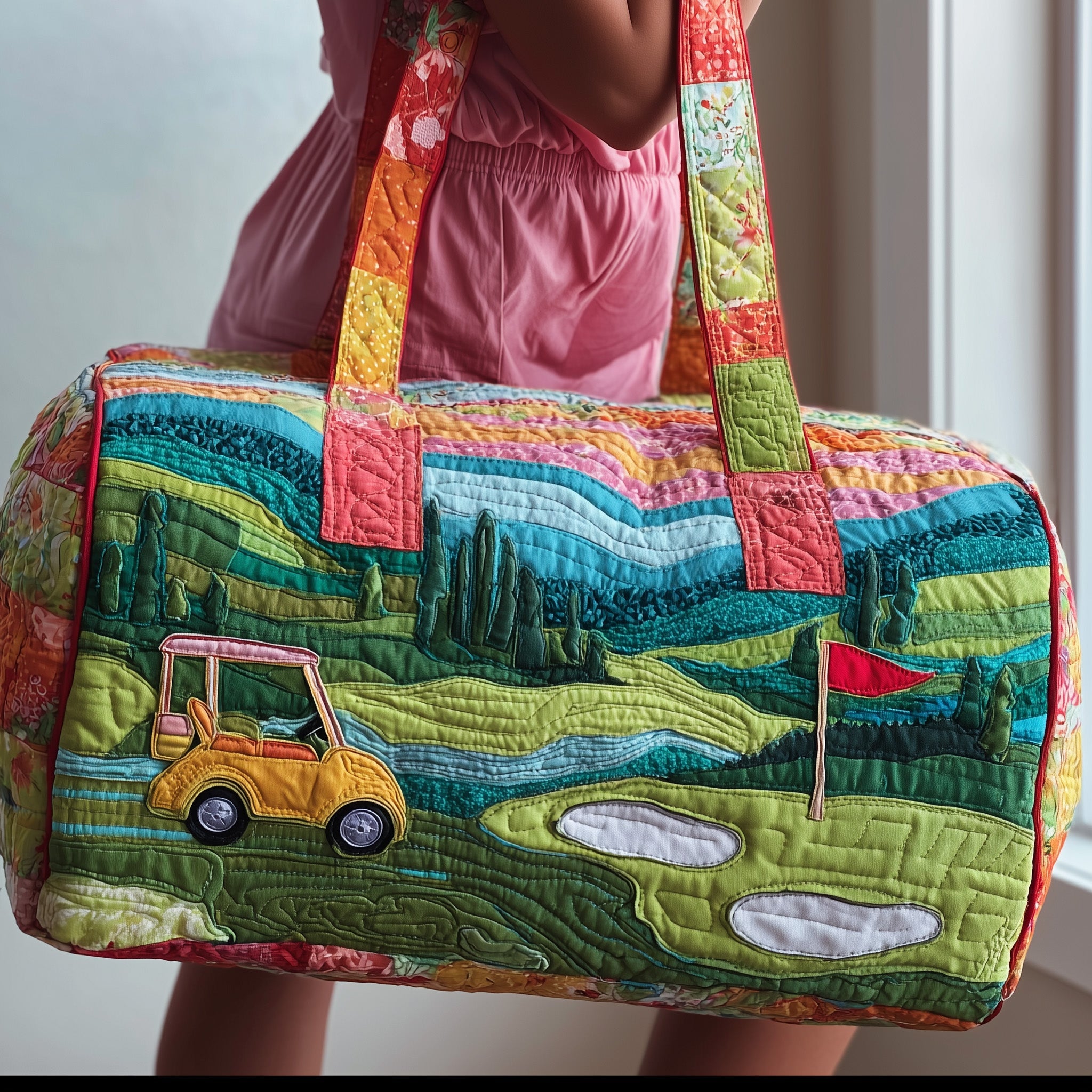 Golf Cart Quilted Duffle Bag Spring Gift Idea