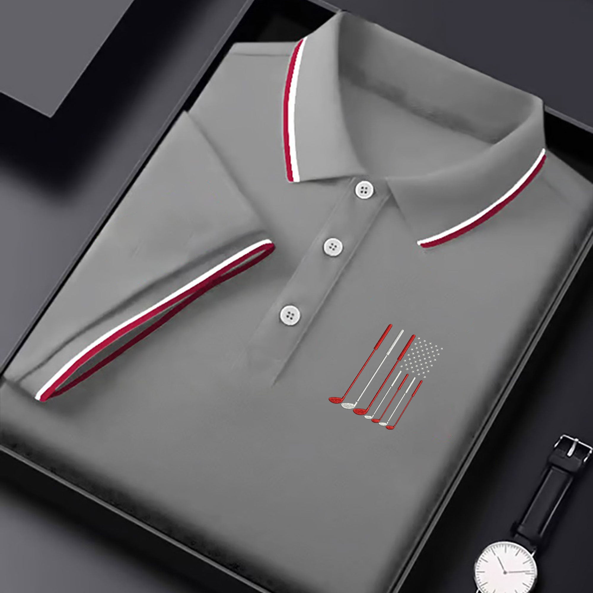 Golf Clubs America Flag Patriotic Golf Polo Shirt Mens Polo Shirts Awesome Golf Gifts