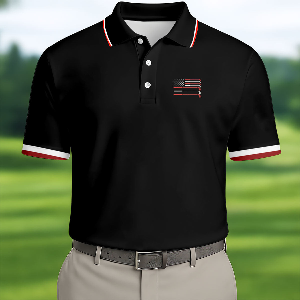 Golf Clubs US Flag 250 Years Golf Polo Shirt Golfers Apparel Great Golf Gifts For Men