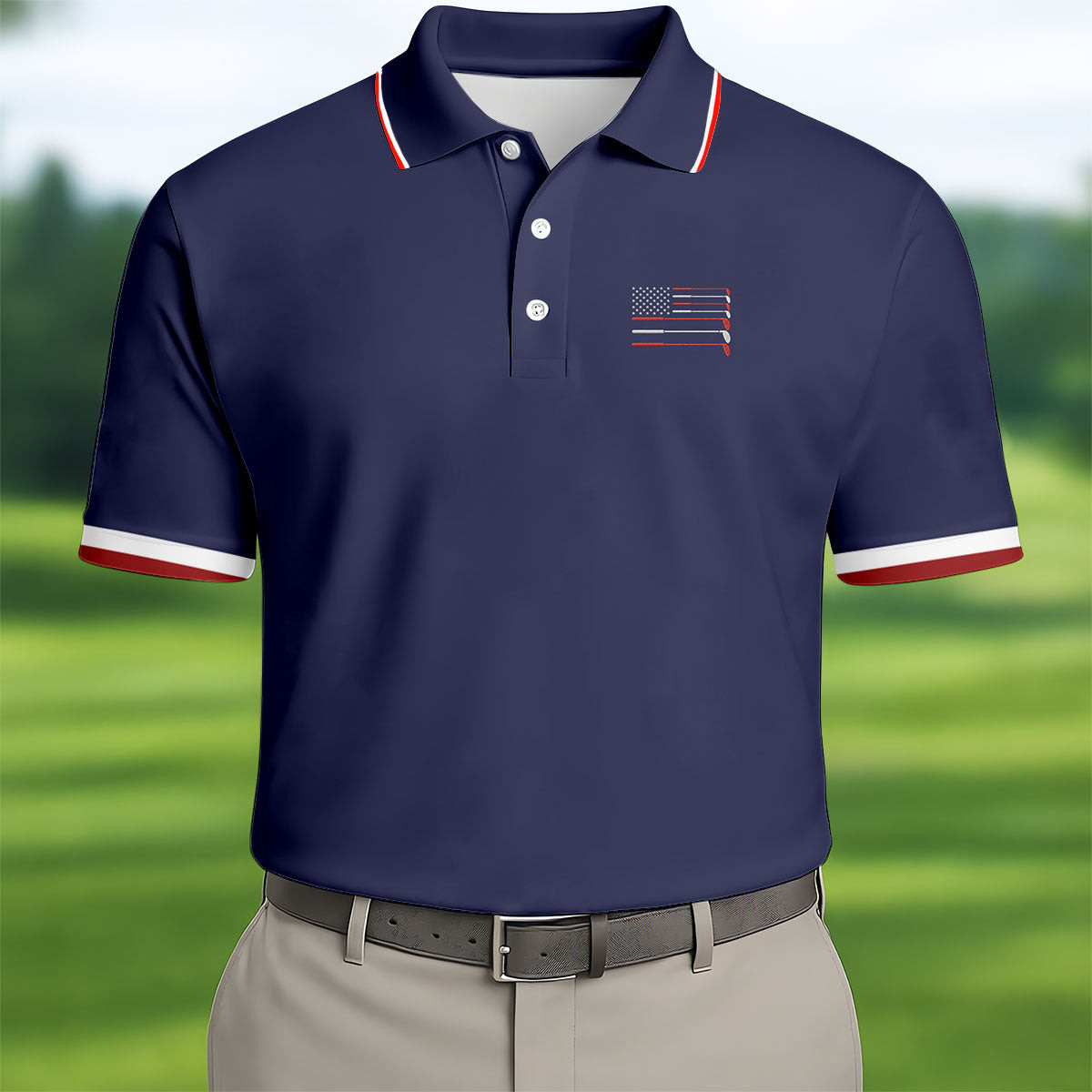 Golf Clubs US Flag 250 Years Golf Polo Shirt Mens Polo Shirts Gifts For Male Golfers