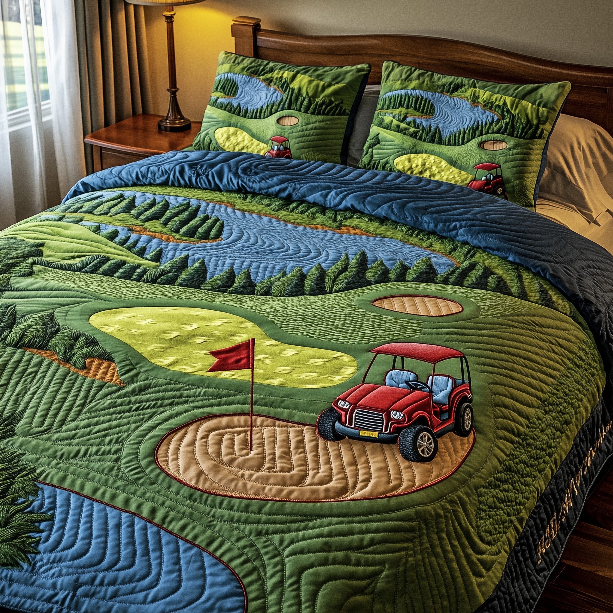 Golf Course Quilted Bedding Set For Women