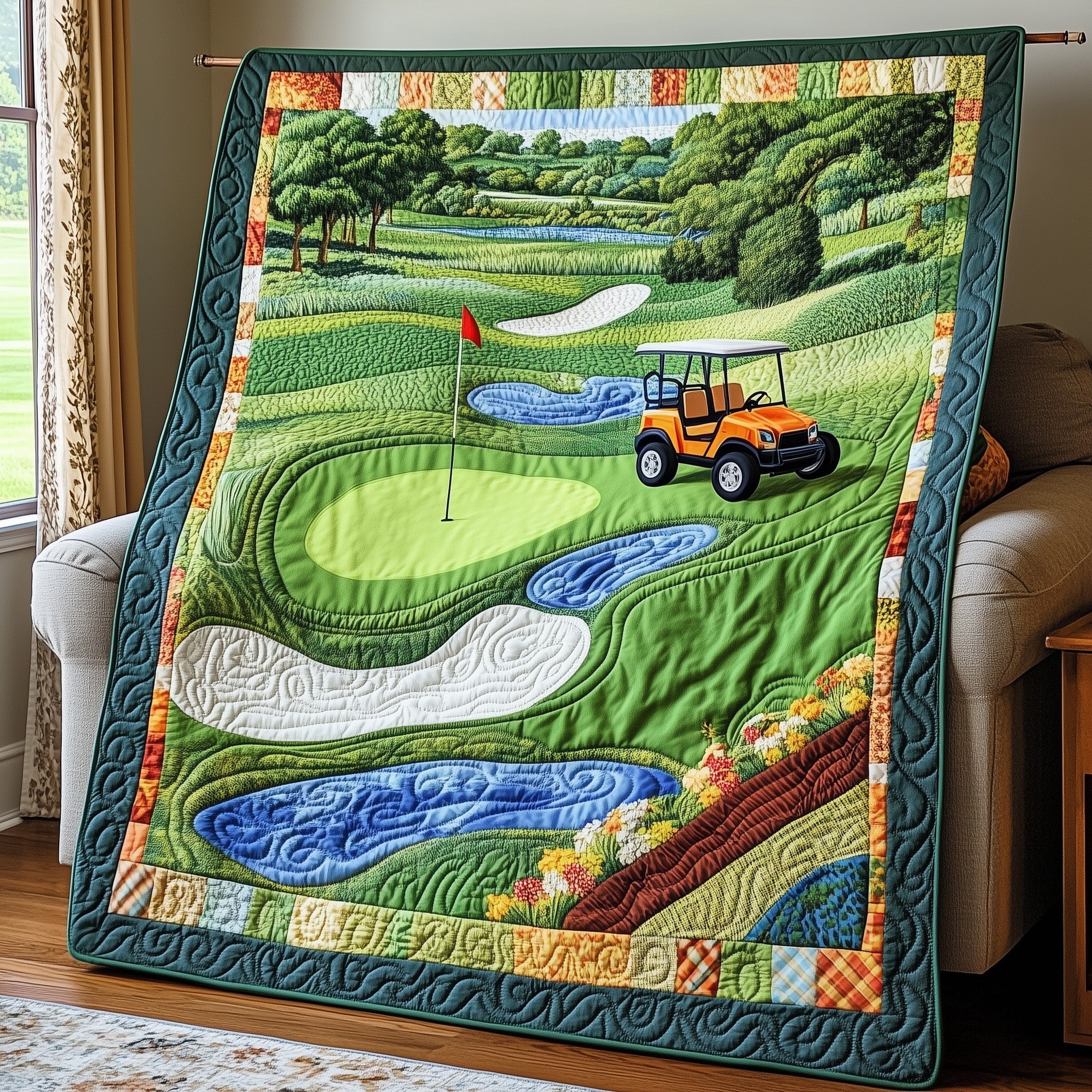 Golf Course Quilted Blanket Cute Bed BlanketGolf Present Ideas Xmas