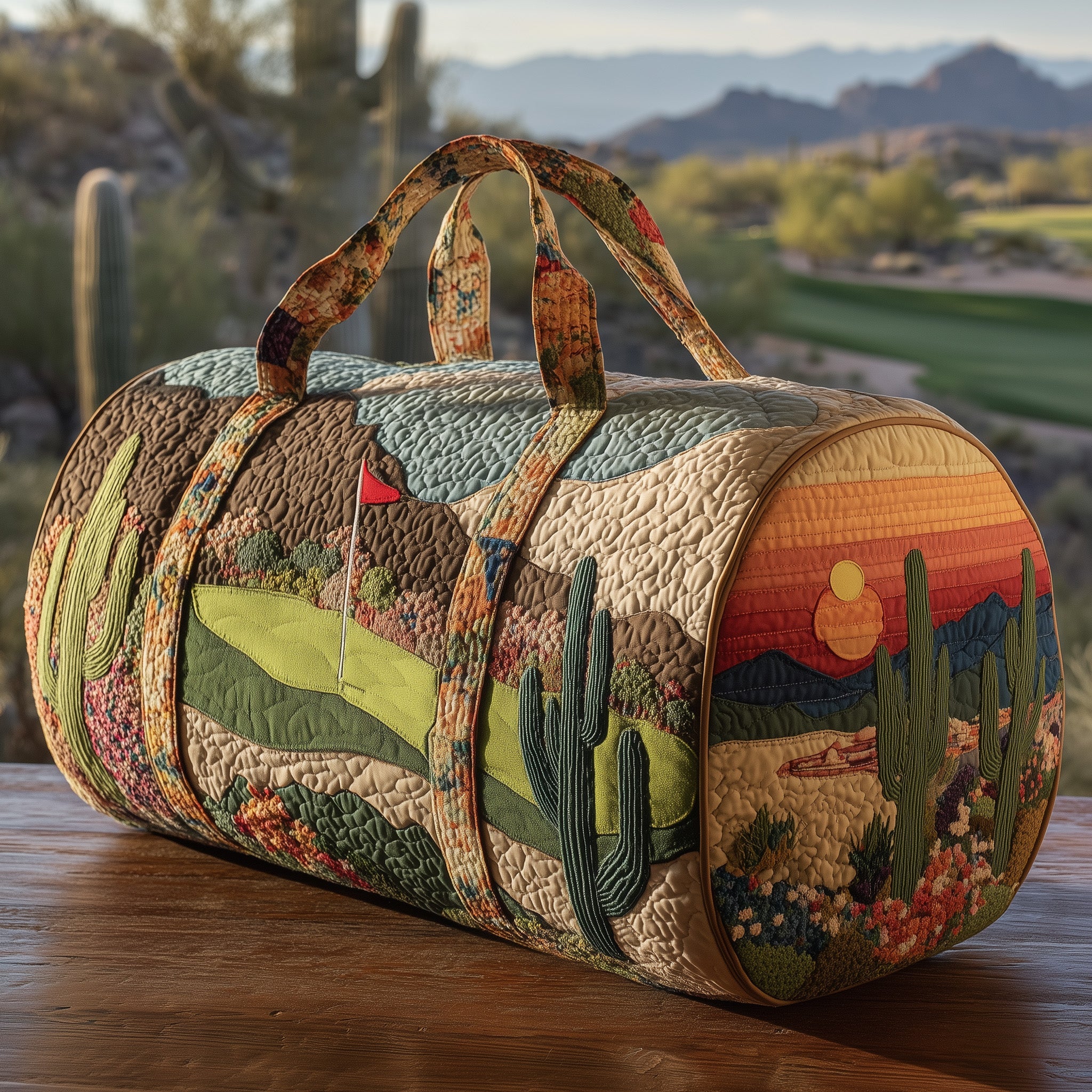 Golf Course Quilted Duffle Bag Gift For Dad