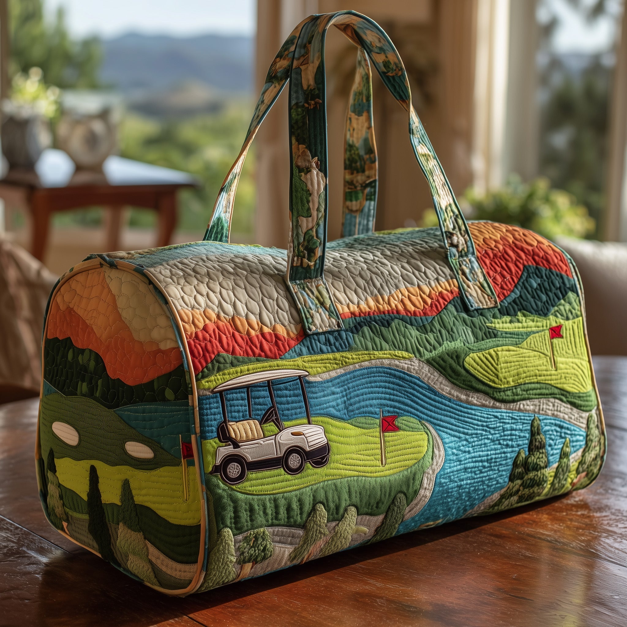 Golf Course Quilted Duffle Bag Gift For Him