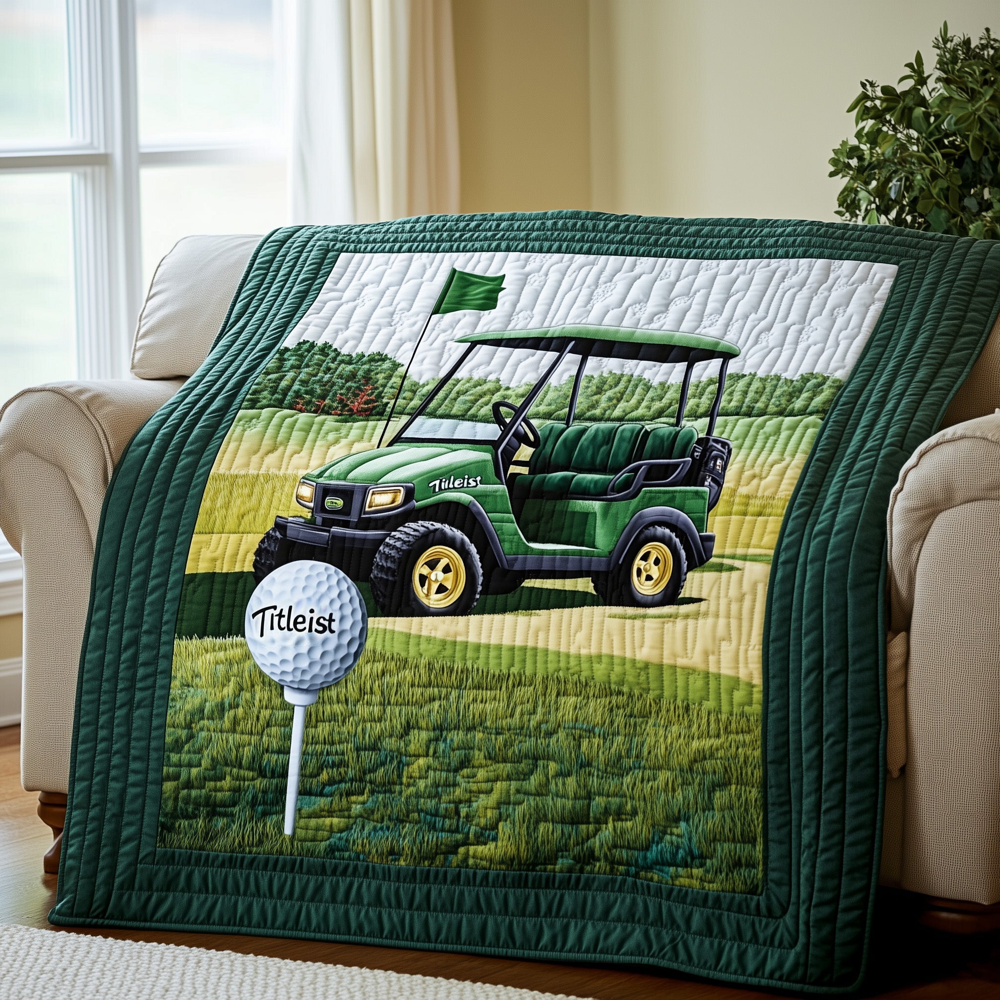 Golf Day Burst Quilted Blanket Merry Christmas Quilt Blanket Decor