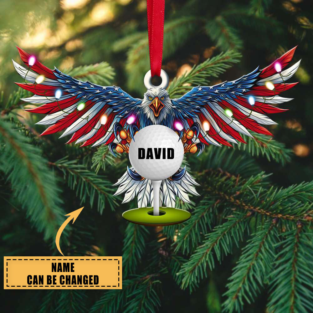 Golf Eagle Personalized Christmas Ornament Gift for Golfer Christmas Gift