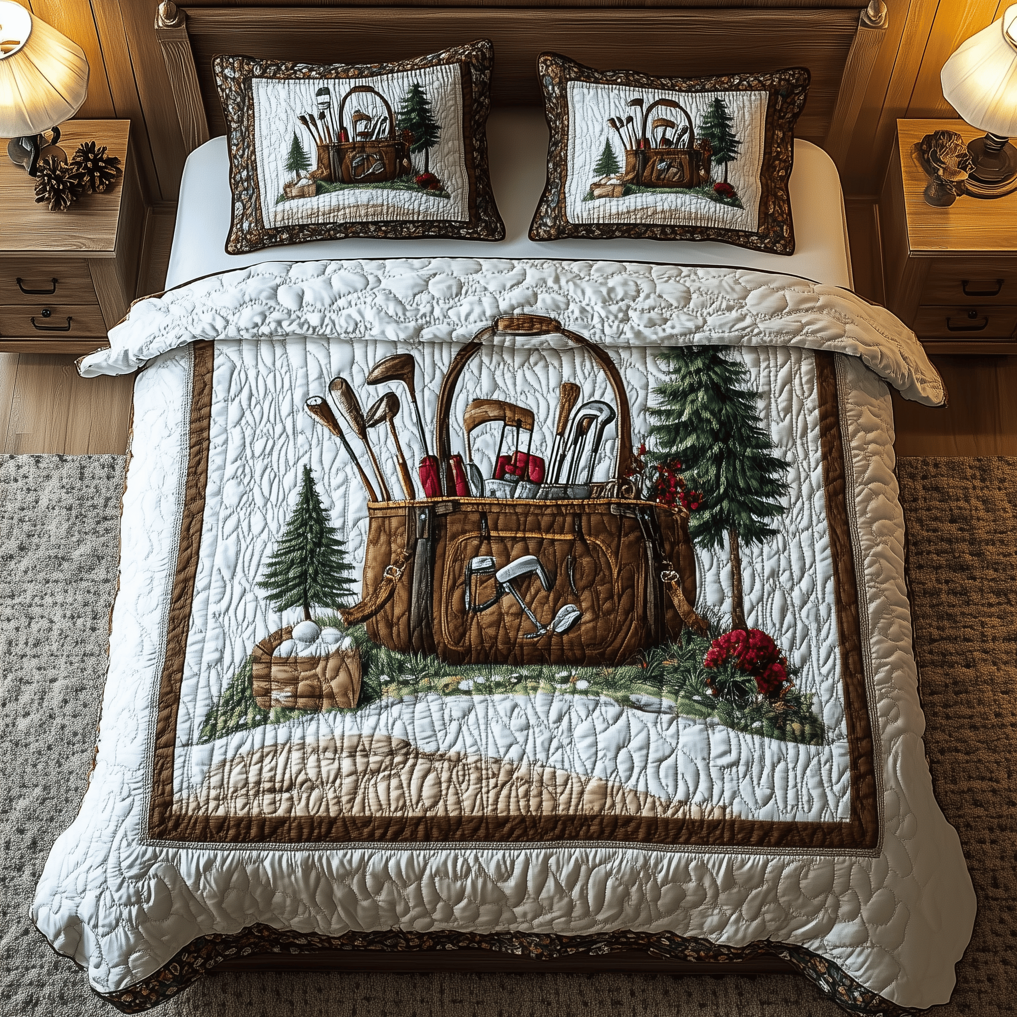 Golf Life Quilted Bedding Set Christmas Bedding Set Christmas Gifts For Newlyweds