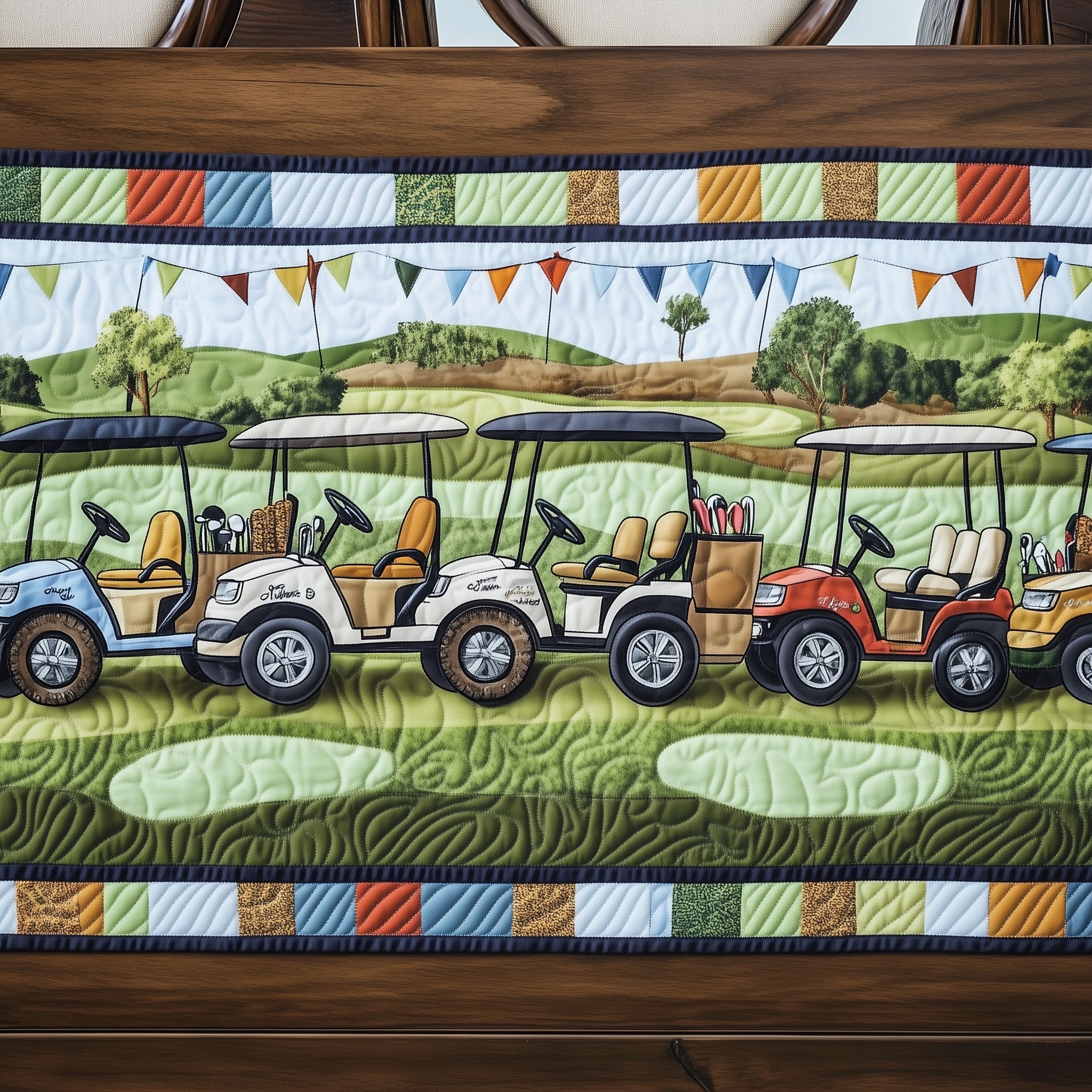 Golf Life Quilted Table Runner Christmas Dining Table Runner