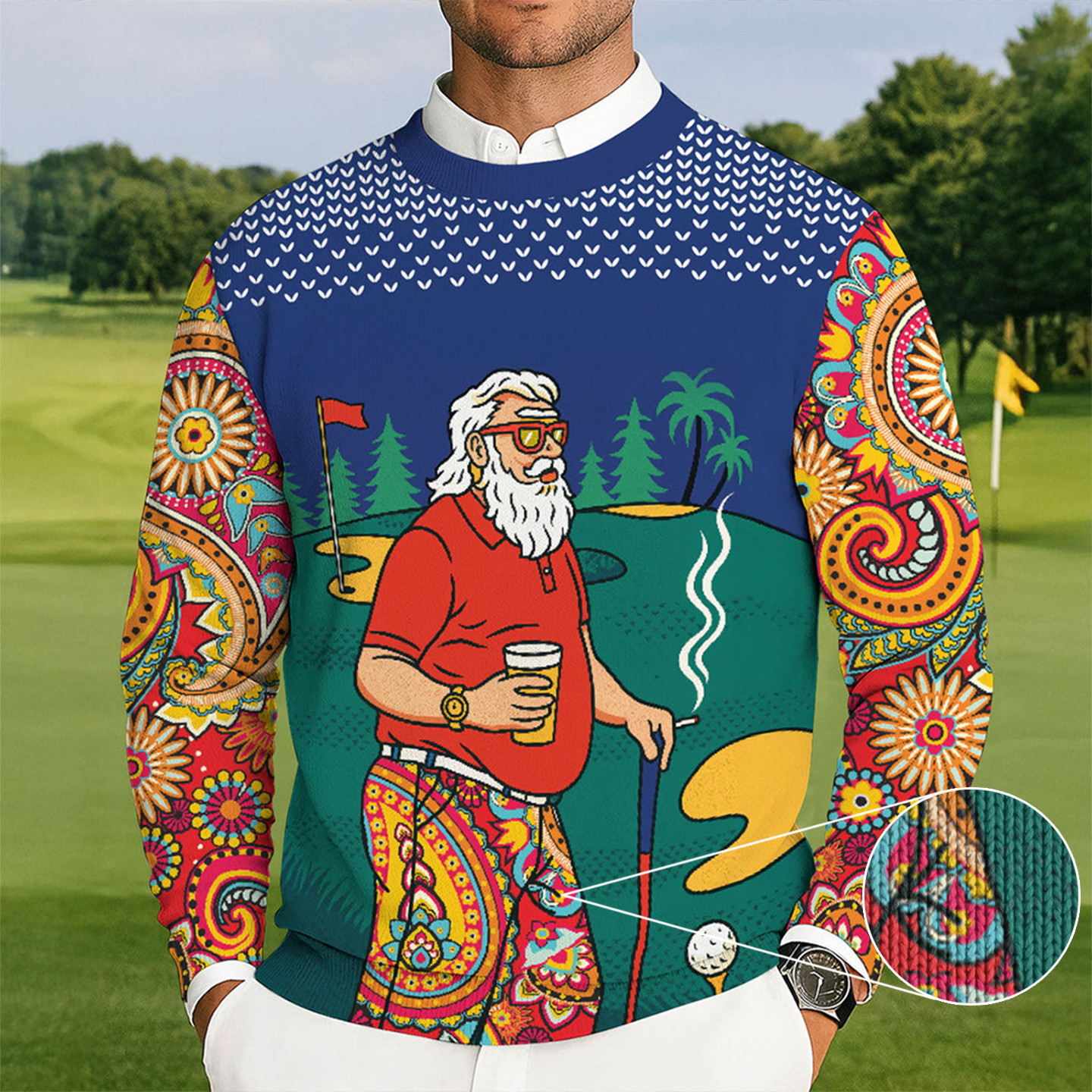 Golf Man Ugly Sweater Christmas Winter Apparel Christmas Gifts For Golf Players