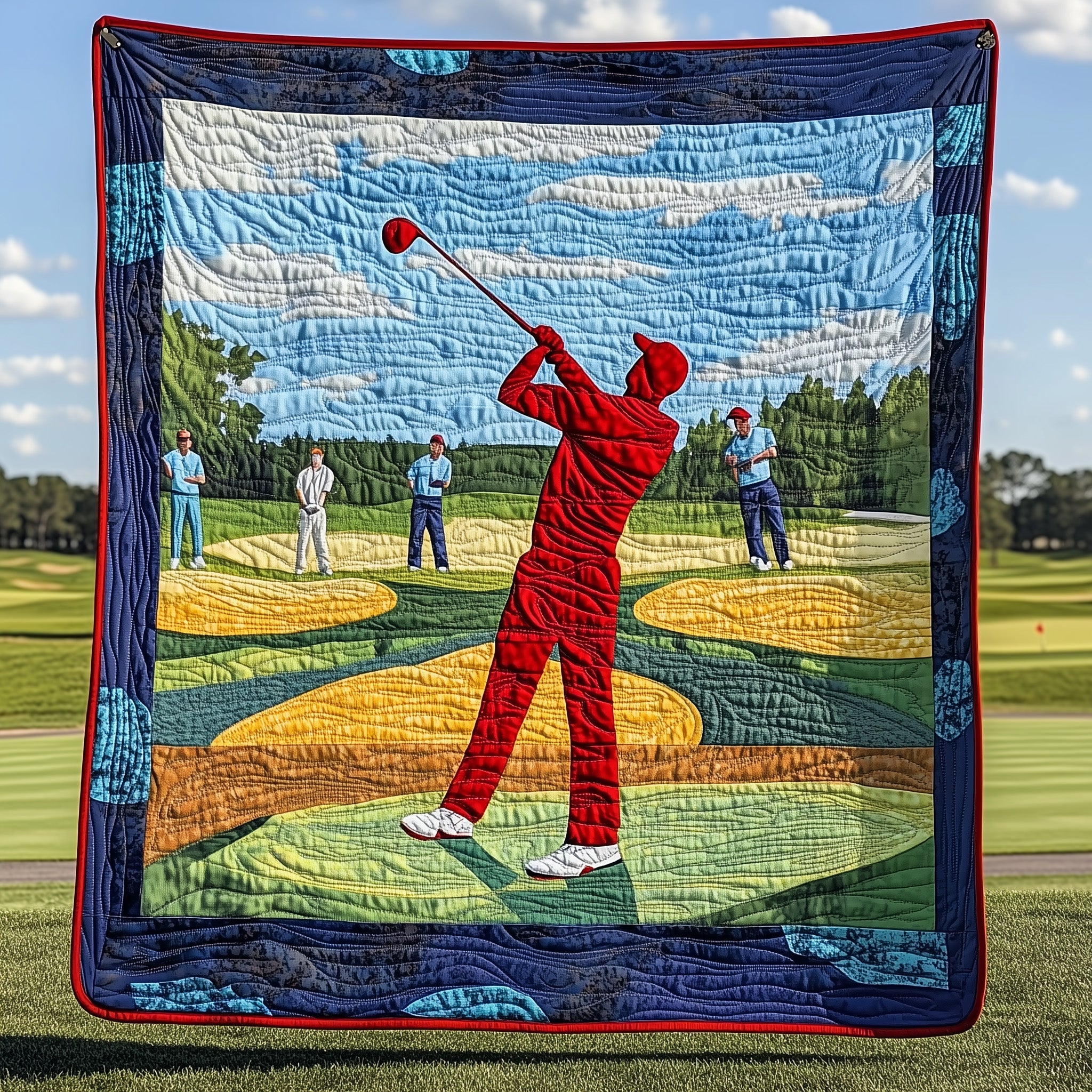 Golf Motion Mastery Quilted Blanket Cute Bed BlanketGolf Xmas Presents