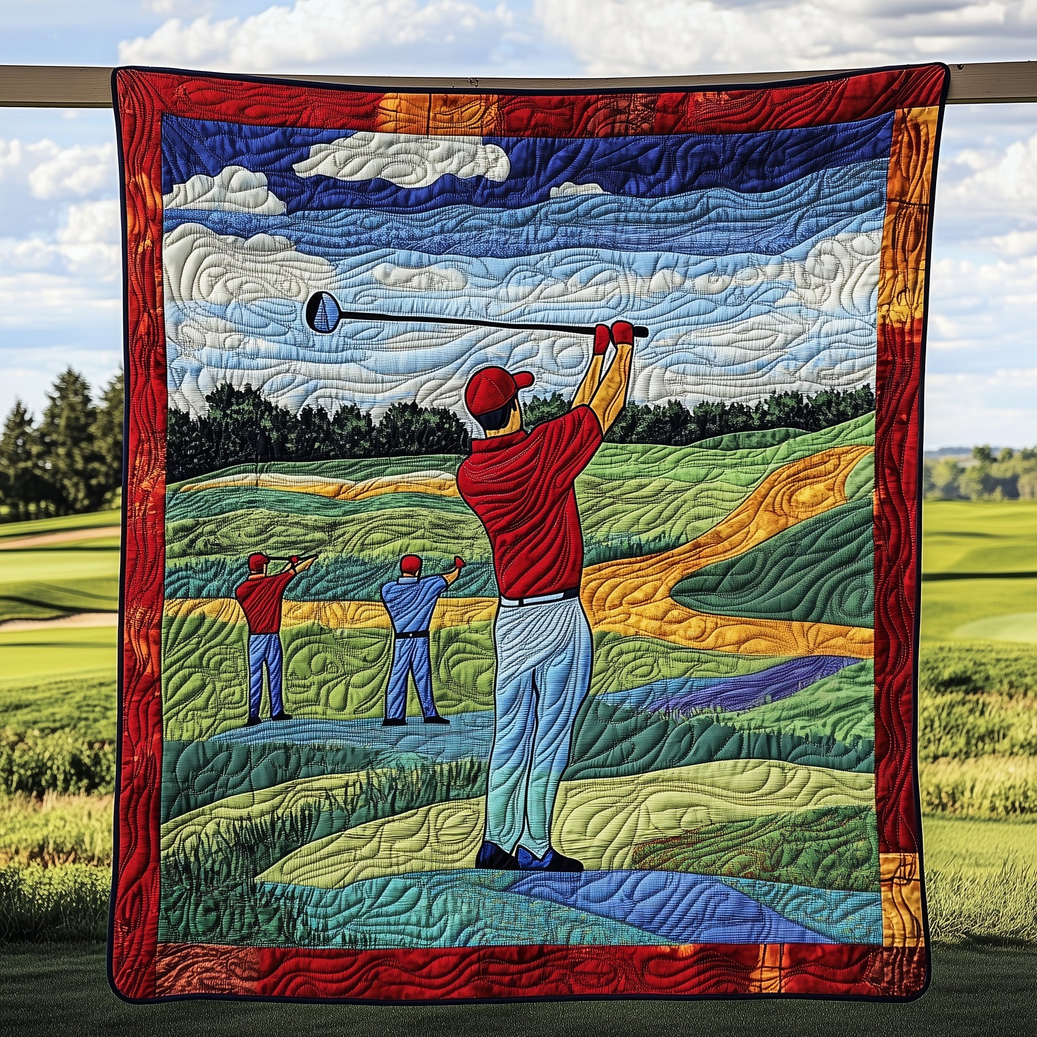Golf Motion Mastery Quilted Blanket Cute Bed BlanketLadies Golf Presents