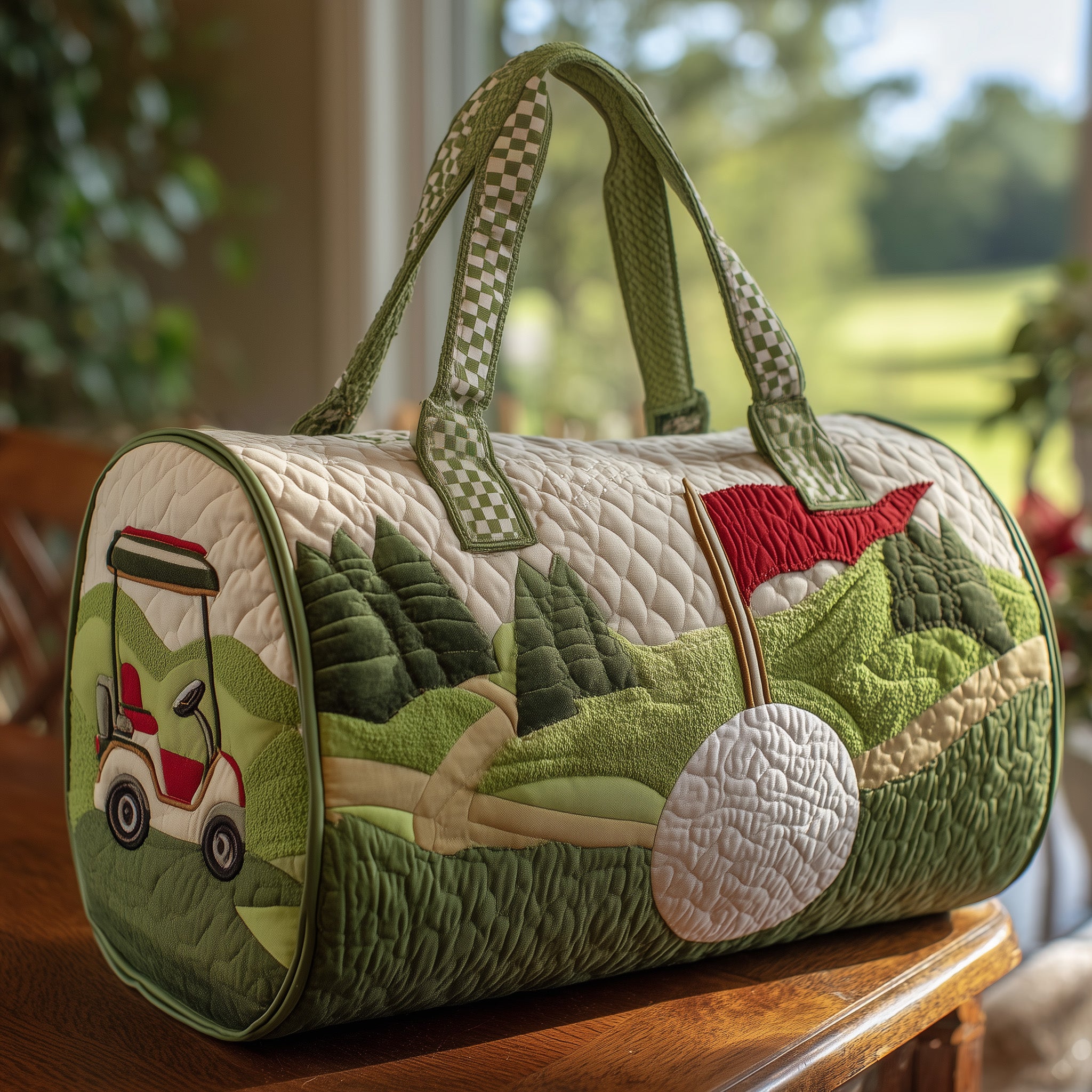 Golf Paradise Quilted Duffle Bag For Everyday Use
