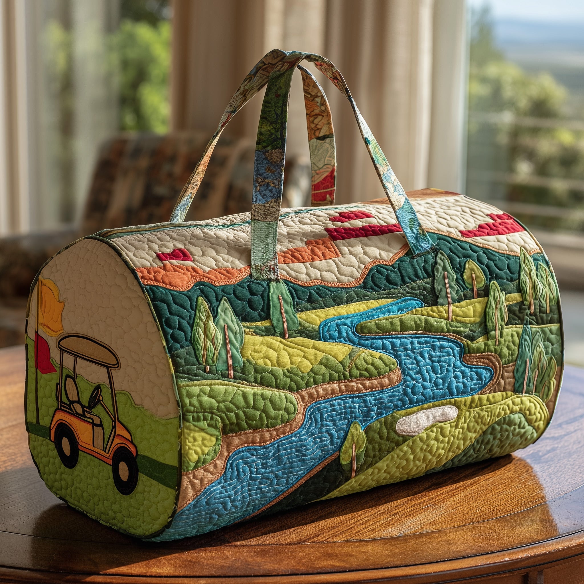 Golf Paradise Quilted Duffle Bag For Weekend Trips
