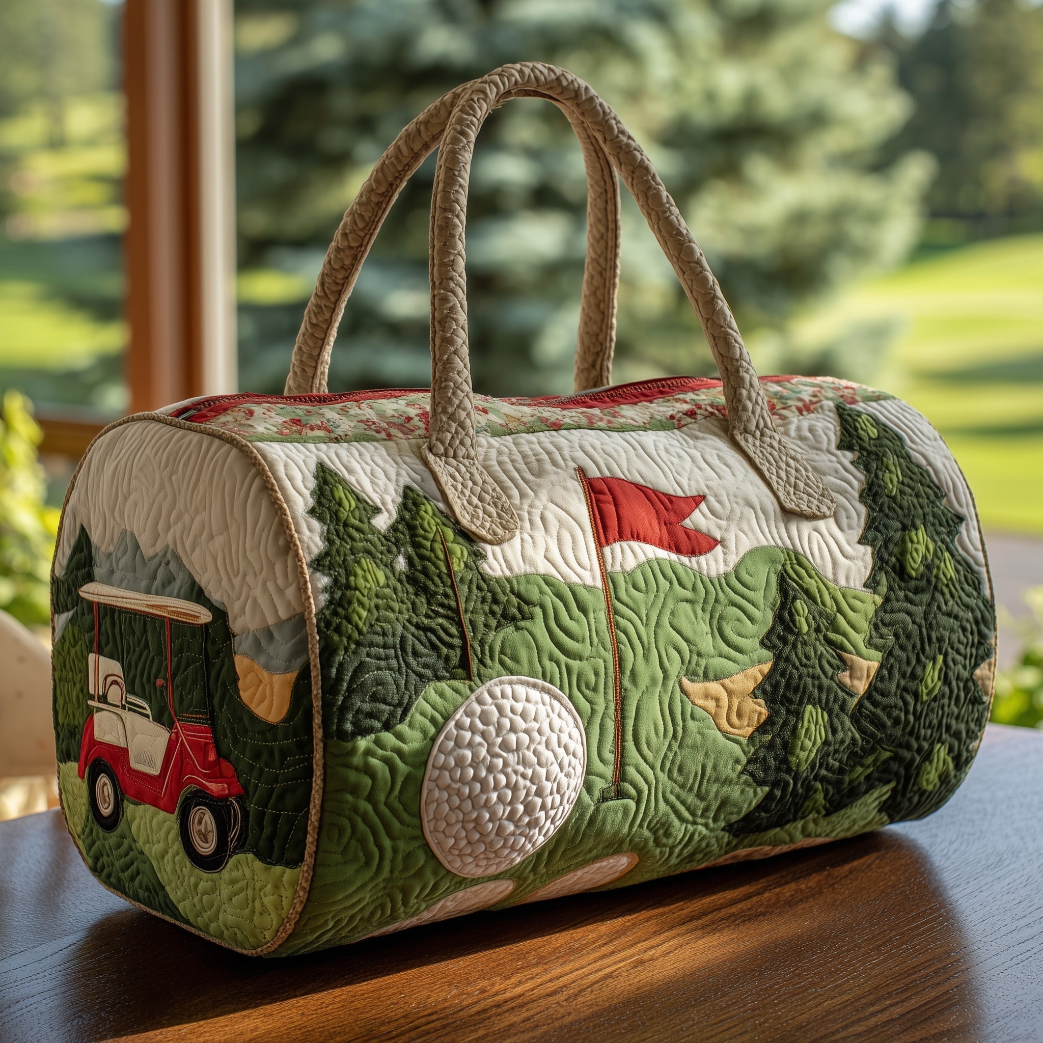 Golf Paradise Quilted Duffle Bag For Work And Travel