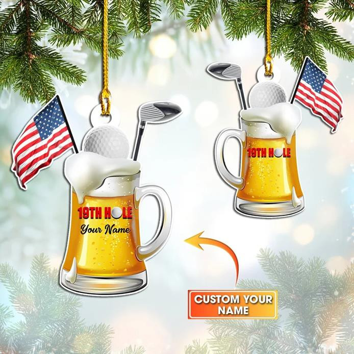 Golf Personalized Ornament Custom Shape Golf  19th Hole Ornament