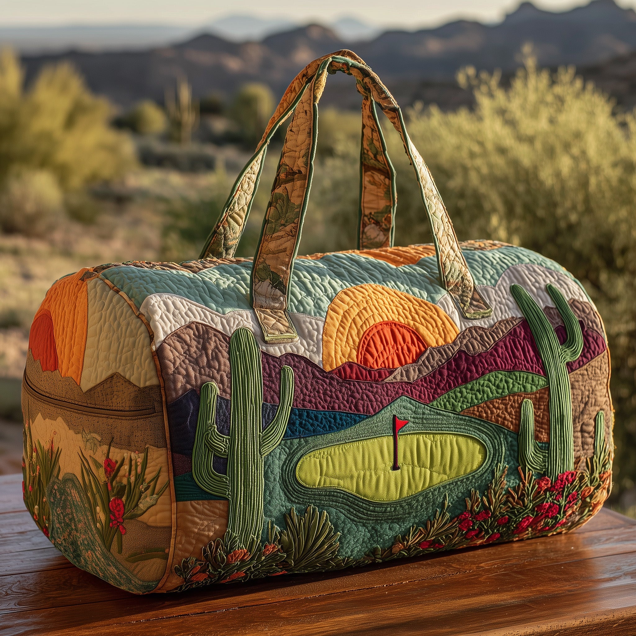 Golf Retreat Quilted Duffle Bag For School And Gym