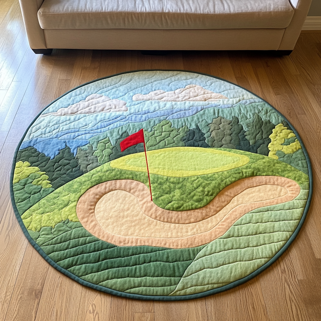 Golf Retreat Quilted Round Mat Christmas Entryway Decor Christmas Ideas For Grandparents