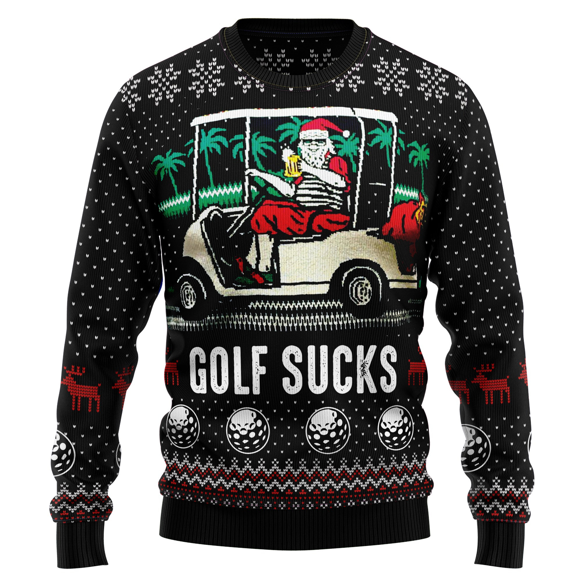 Golf Sucks Ugly Christmas Sweater