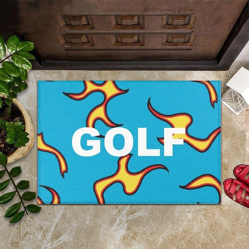 Golf Tyler The Creator Golf Wang Flames Doormat Gifts For Hip Hop Rapper Fan Golf Tyler The Creator Golf Wang Flames Doormat Gifts For Hip Hop Rapper Fan