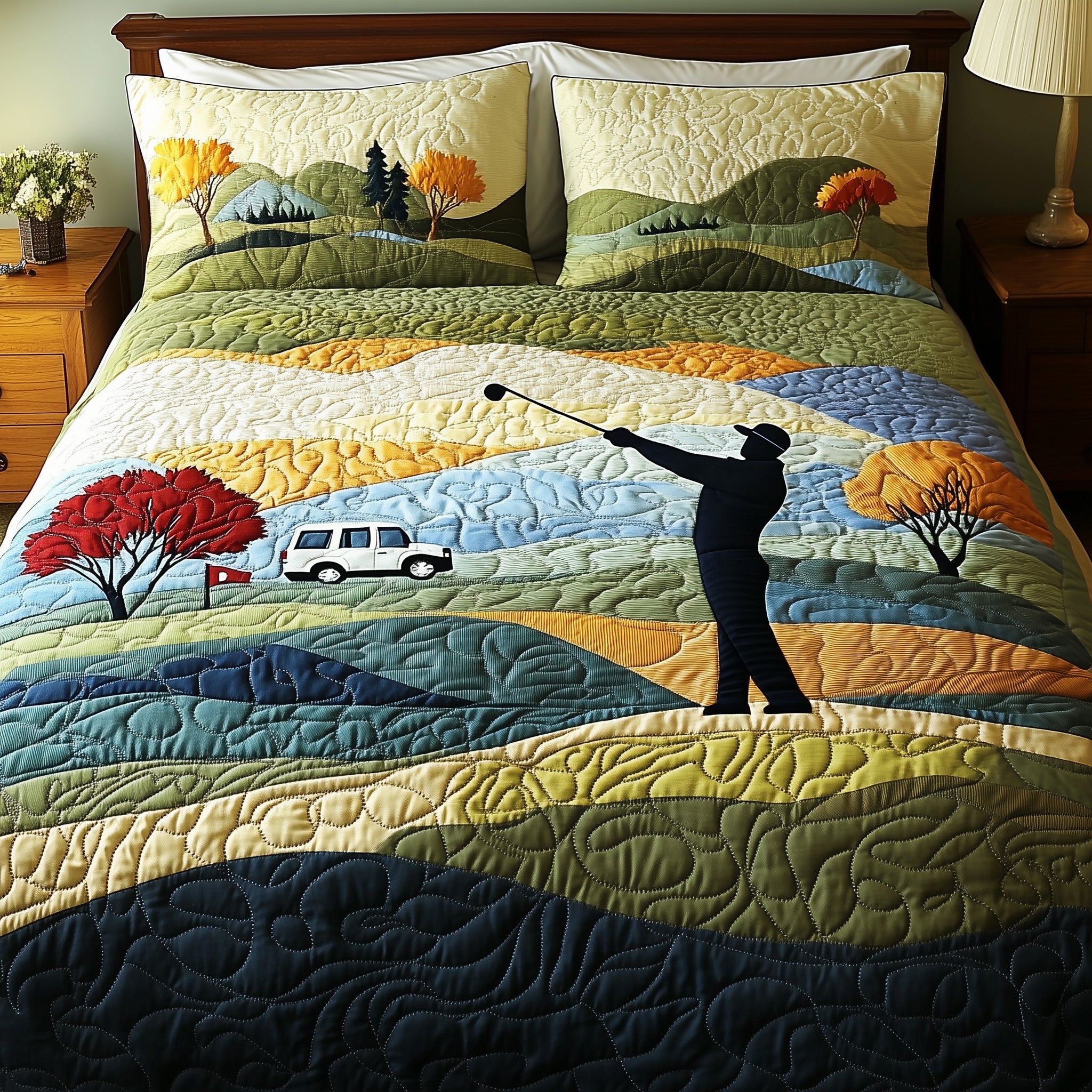 Golfer Dreams Quilted Bedding Set Duvet Cover Merchandise Best Christmas Gifts For Golfers