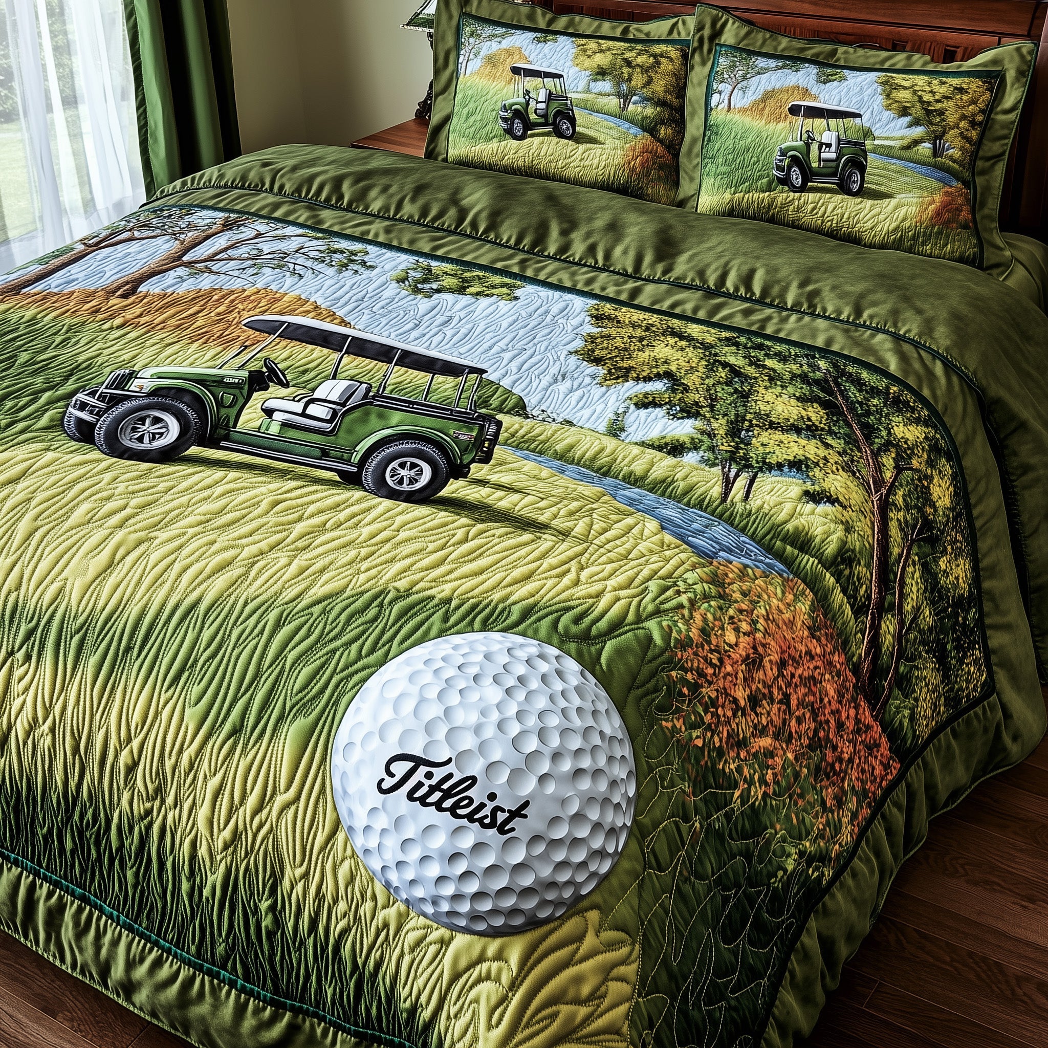 Golfer Dreams Quilted Bedding Set Duvet Cover Merchandise Cool Gifts For Golf Lovers