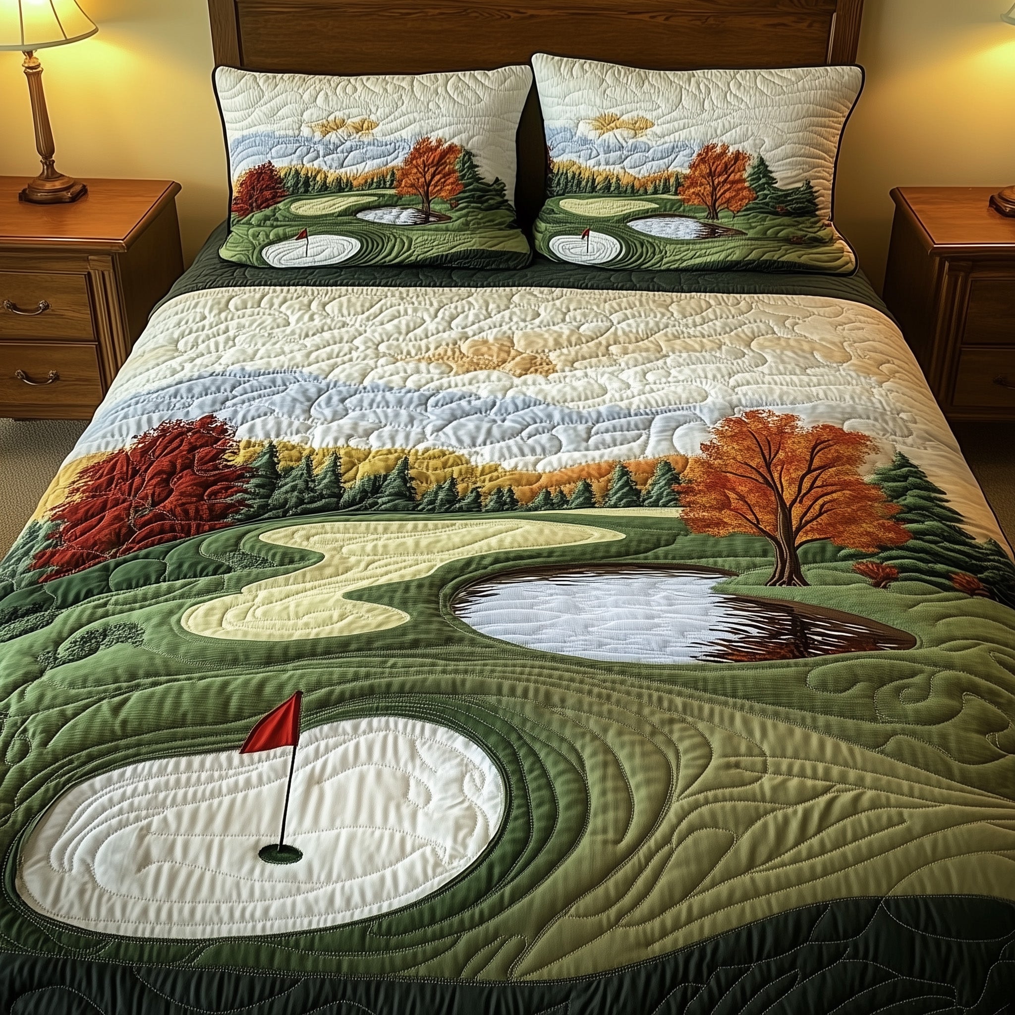 Golfer Dreams Quilted Bedding Set Duvet Cover Merchandise Gift For Golfer Boyfriend