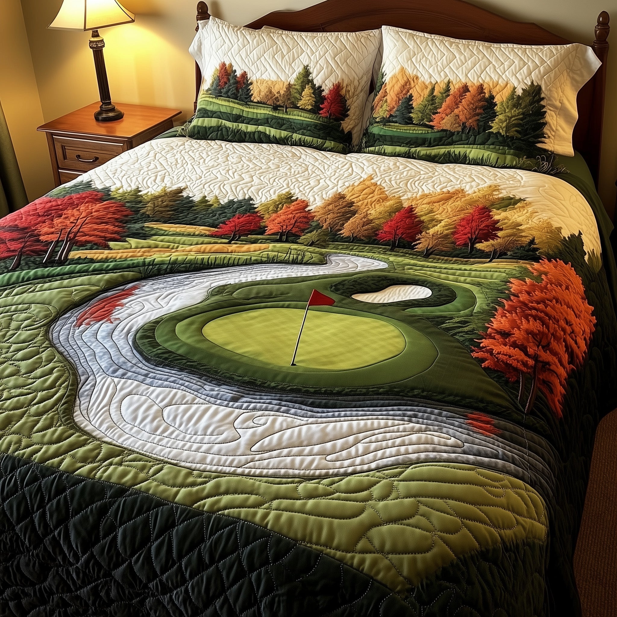 Golfer Dreams Quilted Bedding Set Duvet Cover Merchandise Golf Gifts For Boyfriend