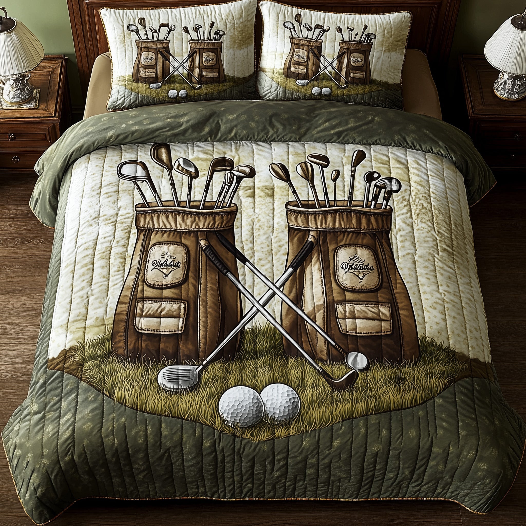 Golfer Dreams Quilted Bedding Set Duvet Cover Merchandise Good Golf Gifts For Christmas