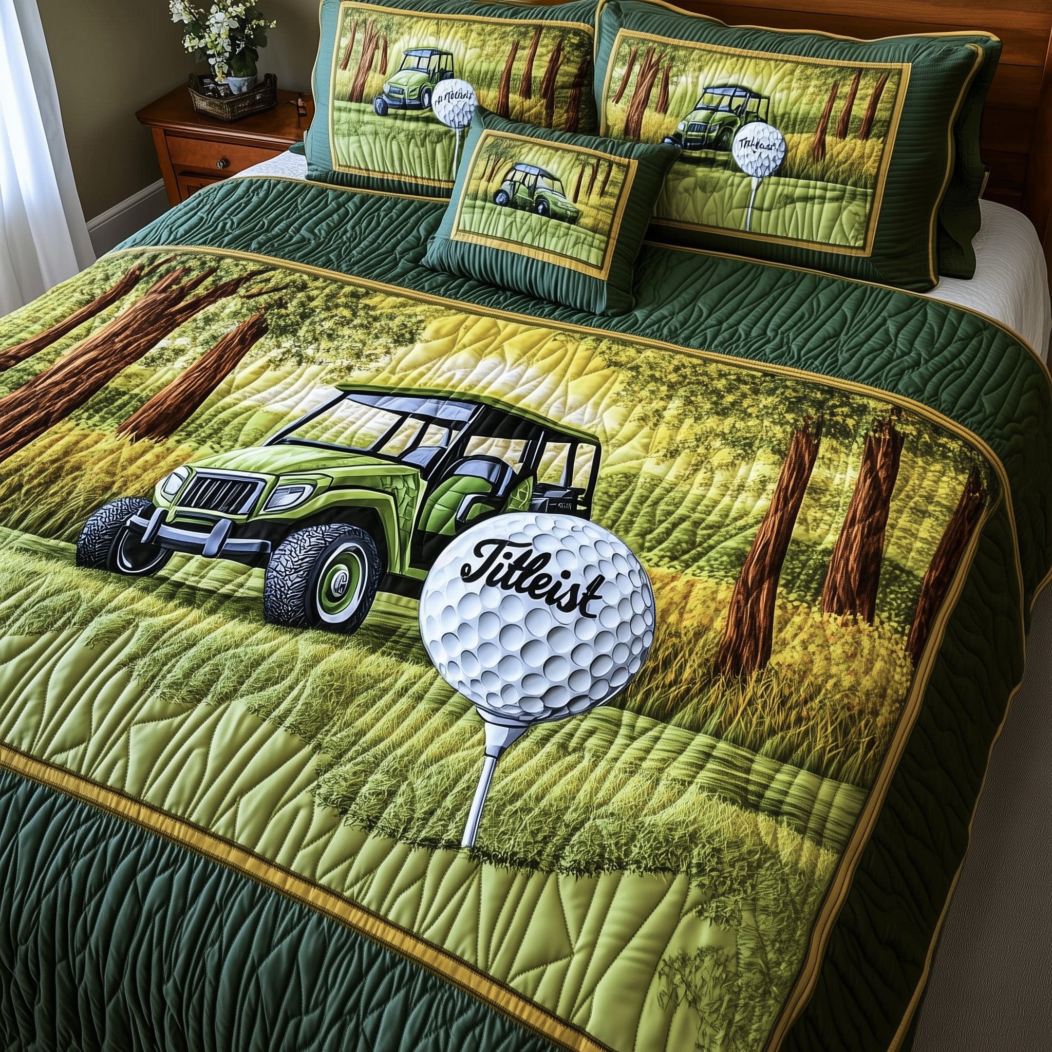 Golfer Dreams Quilted Bedding Set Duvet Cover Merchandise Good Golf Gifts For Dad