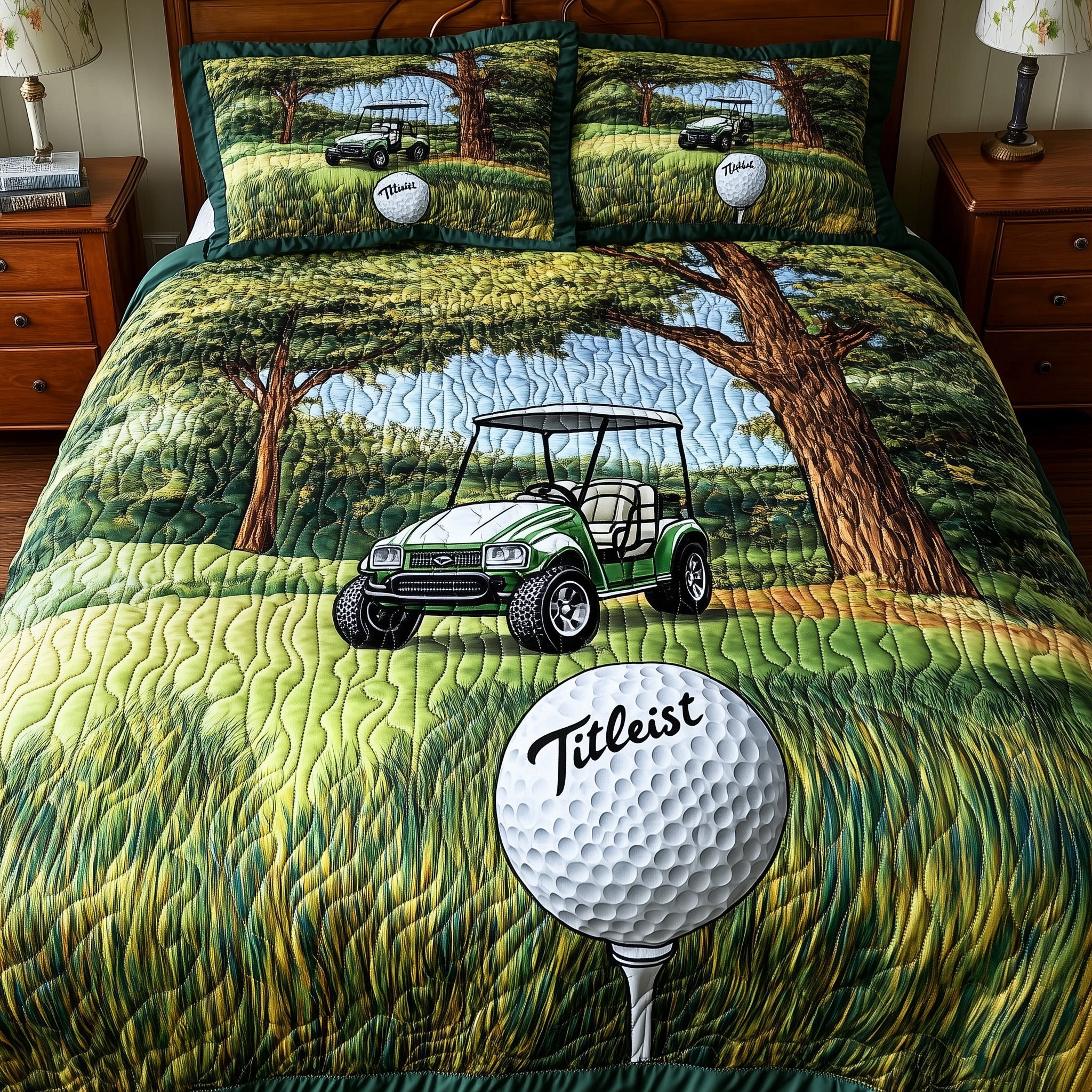Golfer Dreams Quilted Bedding Set Duvet Cover Merchandise Great Golf Gifts For Dad