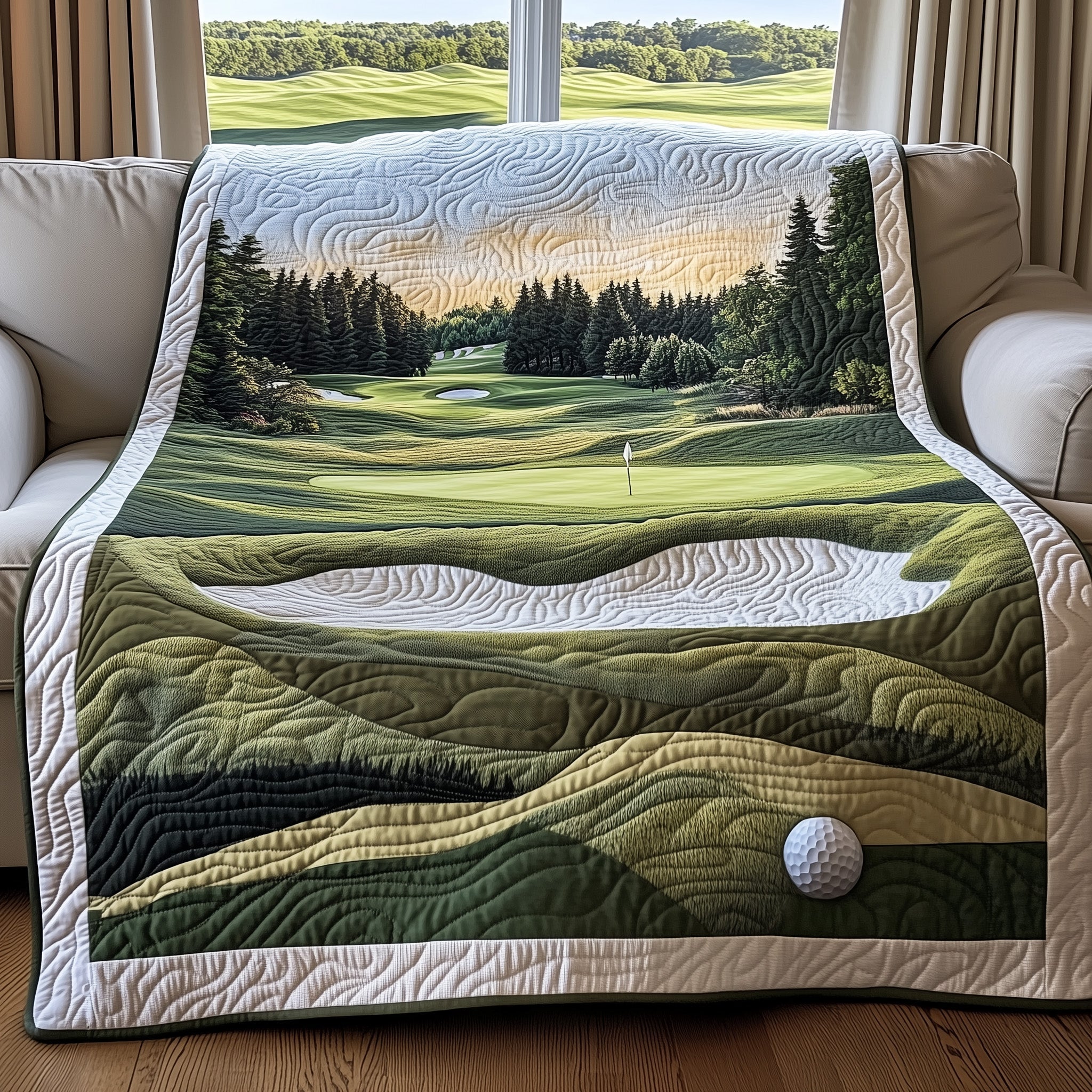 Golfer Dreams Quilted Blanket Christmas Quilt Blanket Gift Idea