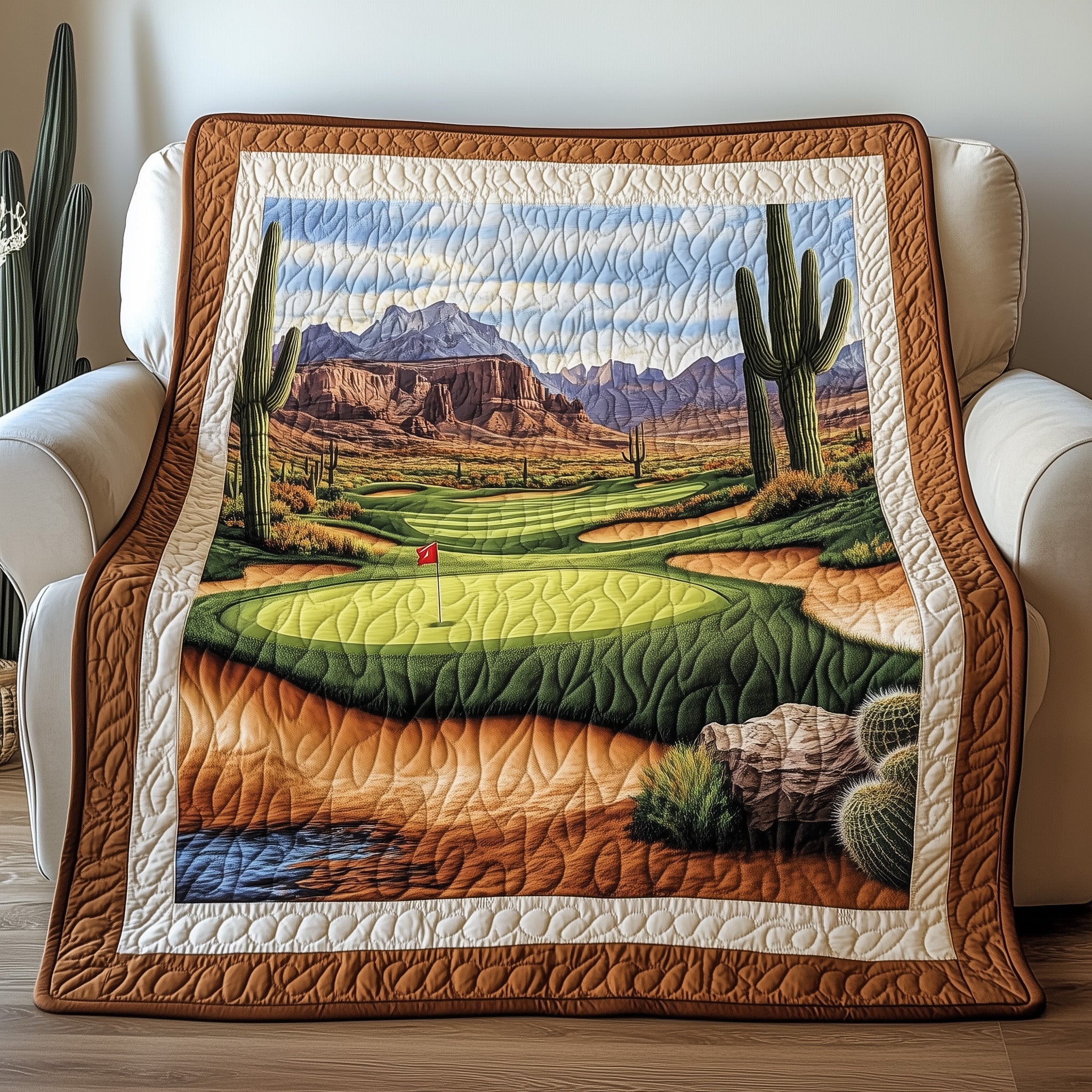 Golfer Dreams Quilted Blanket Special Occasion Quilted Blanket Gift