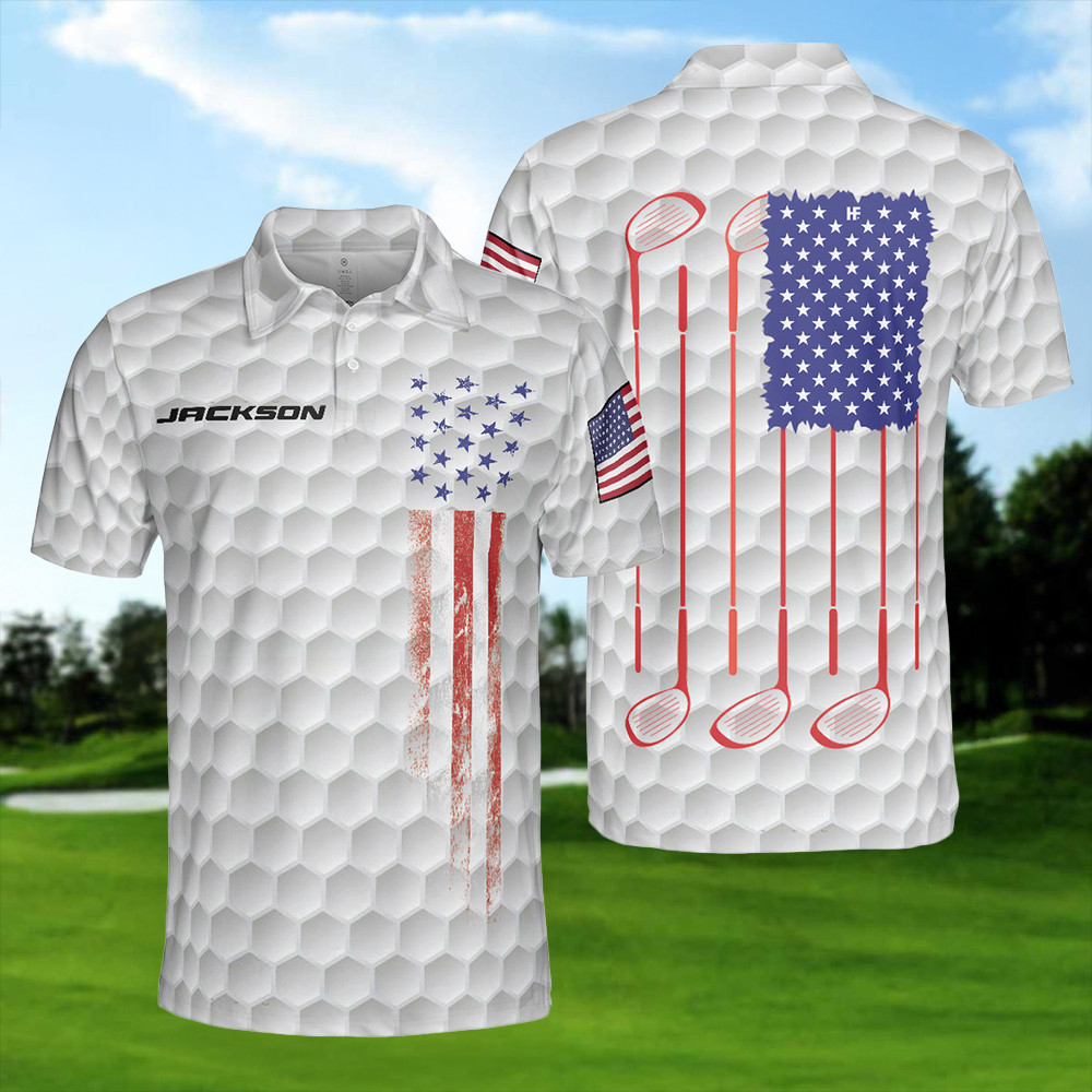 Golfer Golf American Flag Polo Shirt Mens Golfers Gifts For Golf Lovers Ideas For Him