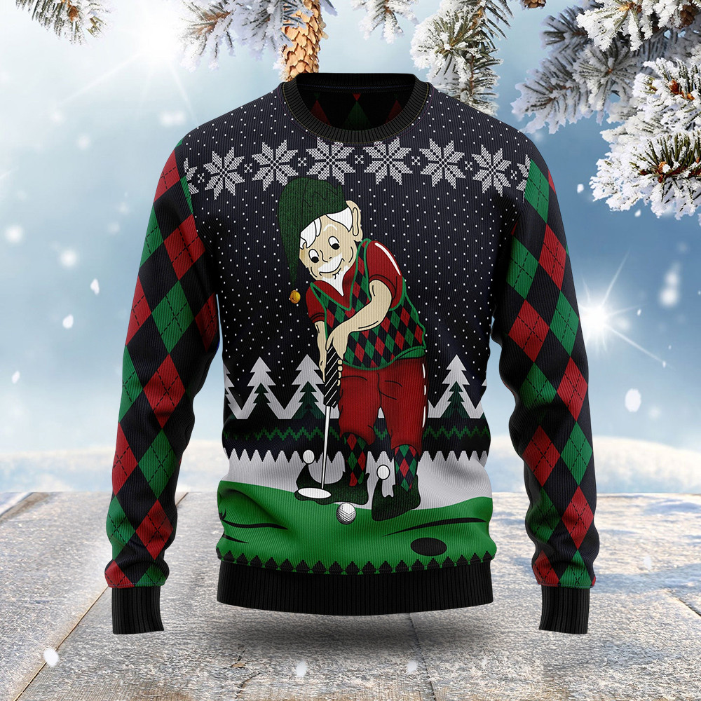 Golfer Ugly Christmas Sweater Holiday Wear Christmas Gifts For Golf Players