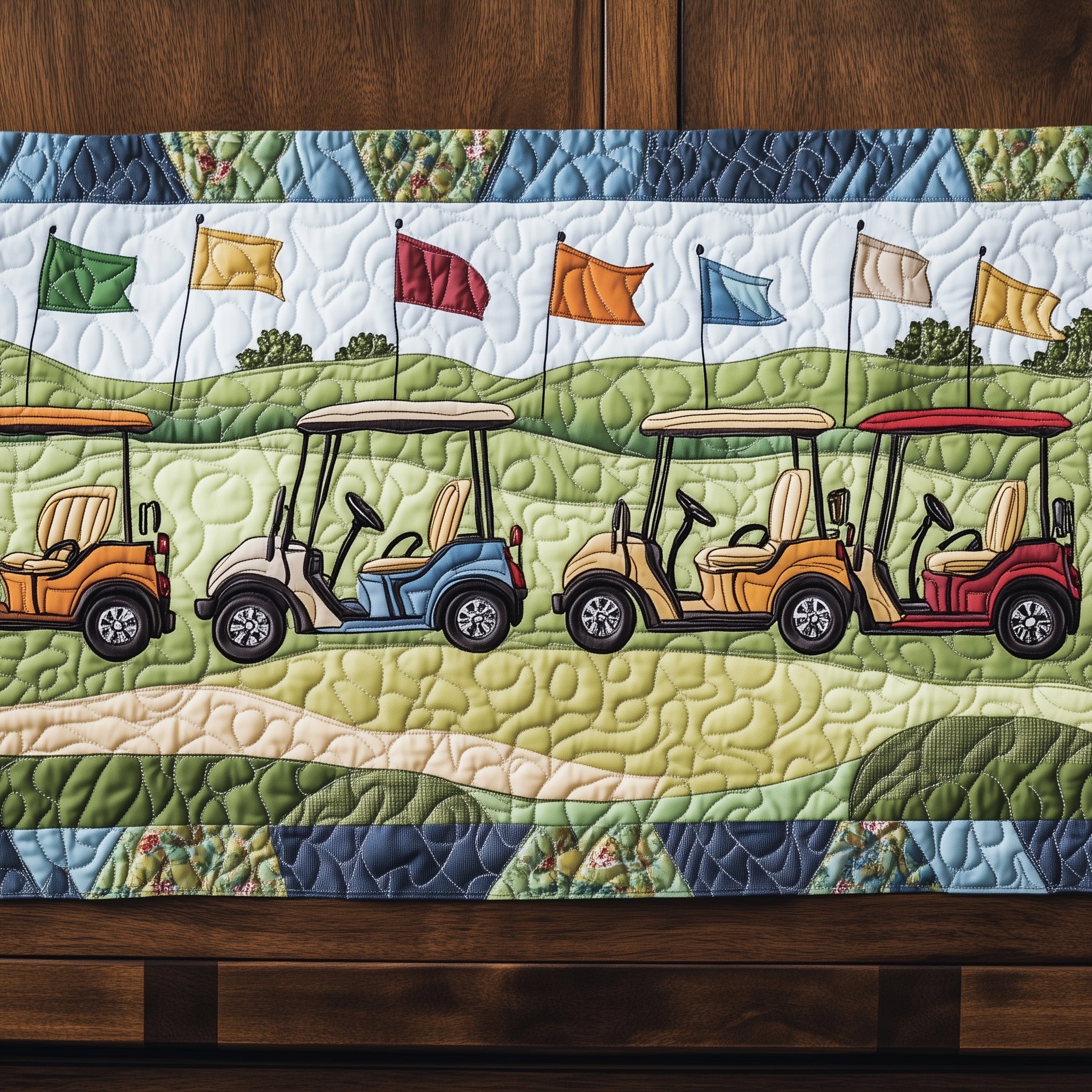 Golfing Classics Quilted Table Runner Christmas Table Runner Decoration