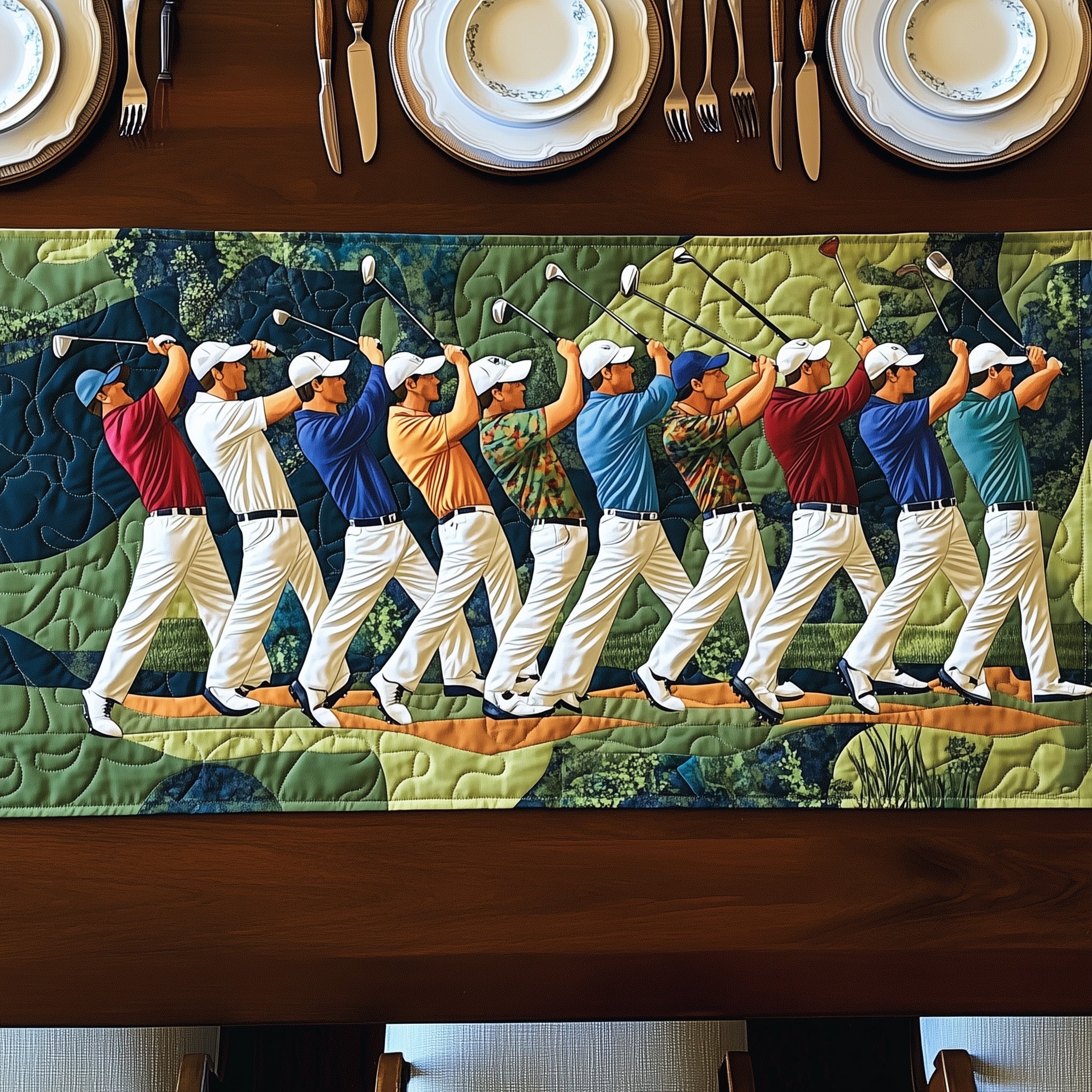 Golfing Classics Quilted Table Runner Cozy Winter Table Runner for Home