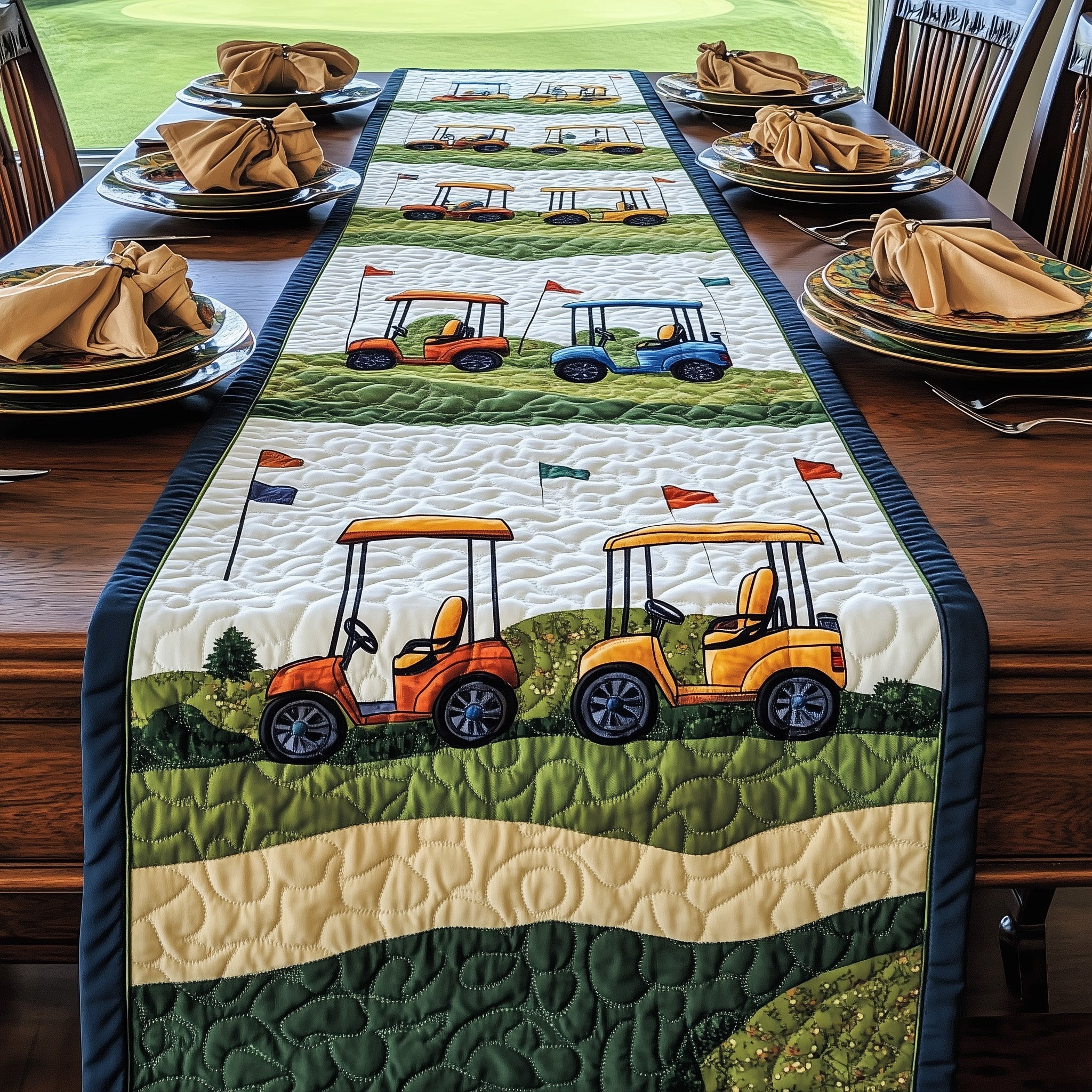 Golfing Classics Quilted Table Runner Winter Table Runner