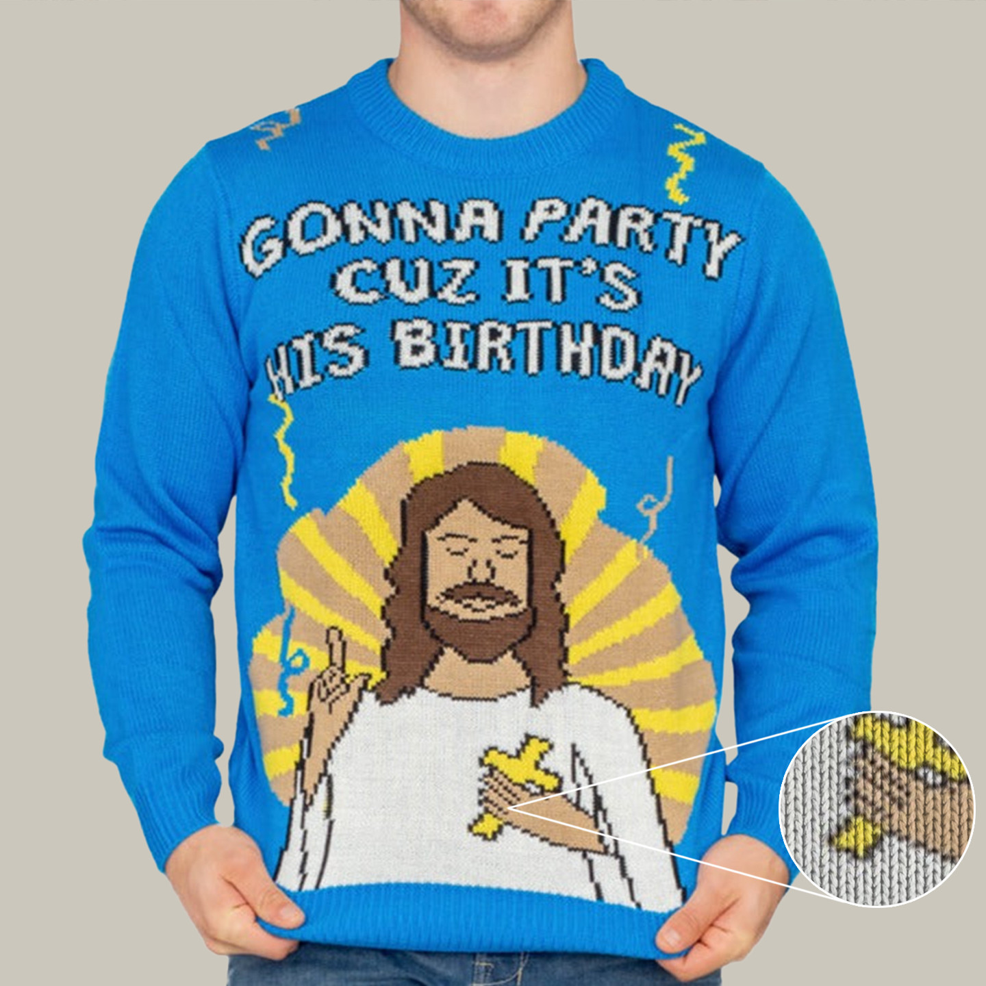 Gonna Party Cuz It'S His Birthday Jesus Ugly Christmas Sweater Xmas Sweater Gifts For Dad