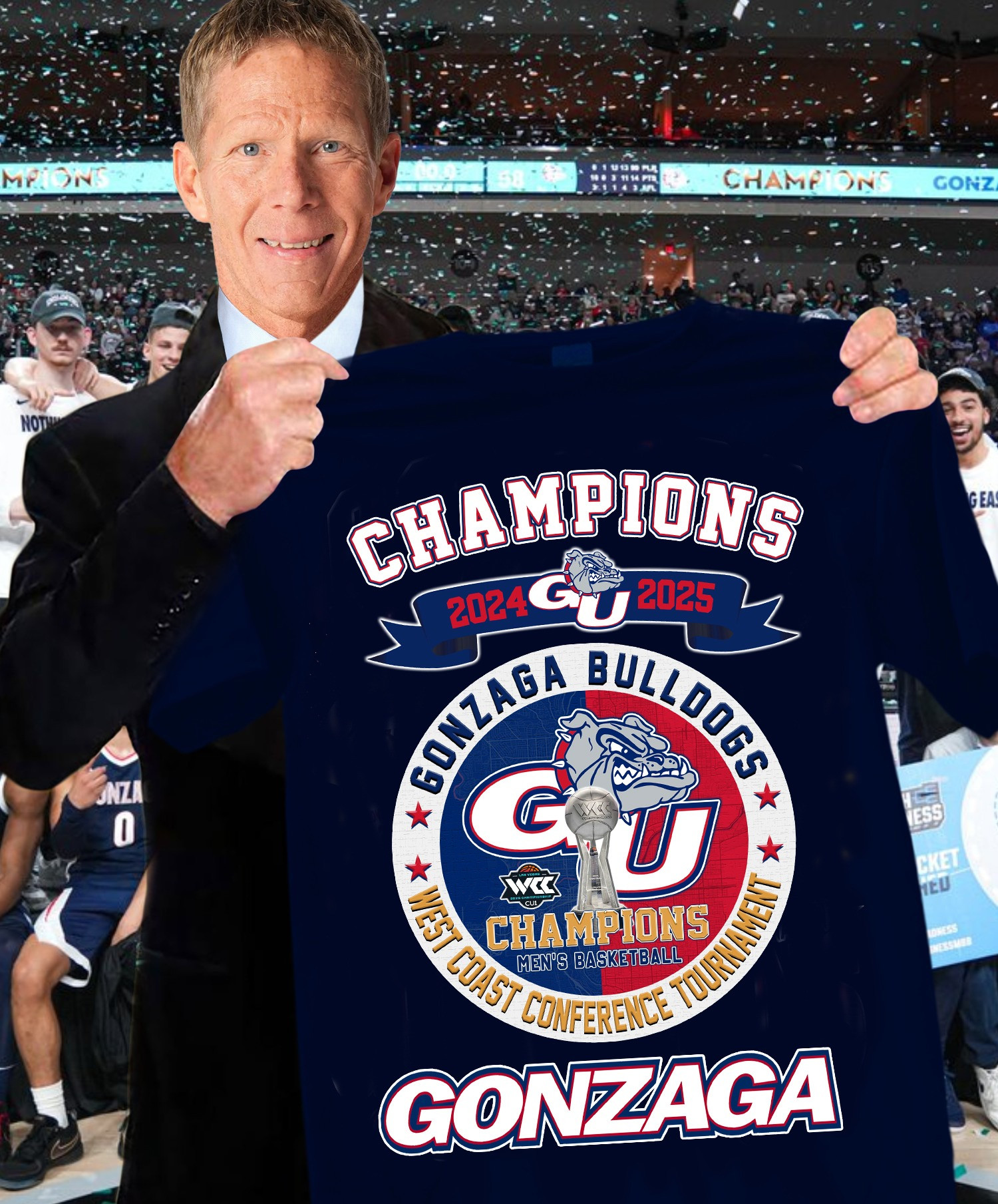 Gonzaga Bulldogs Champions 2024 2025 Shirt West Coast Conference Tournament Championship