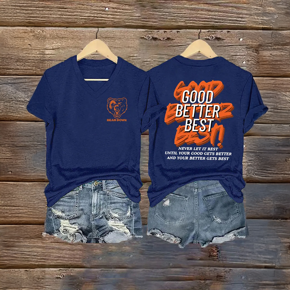Good Better Best Never Let It Rest V-Neck Shirt Game Day Clothes Football Gift Ideas