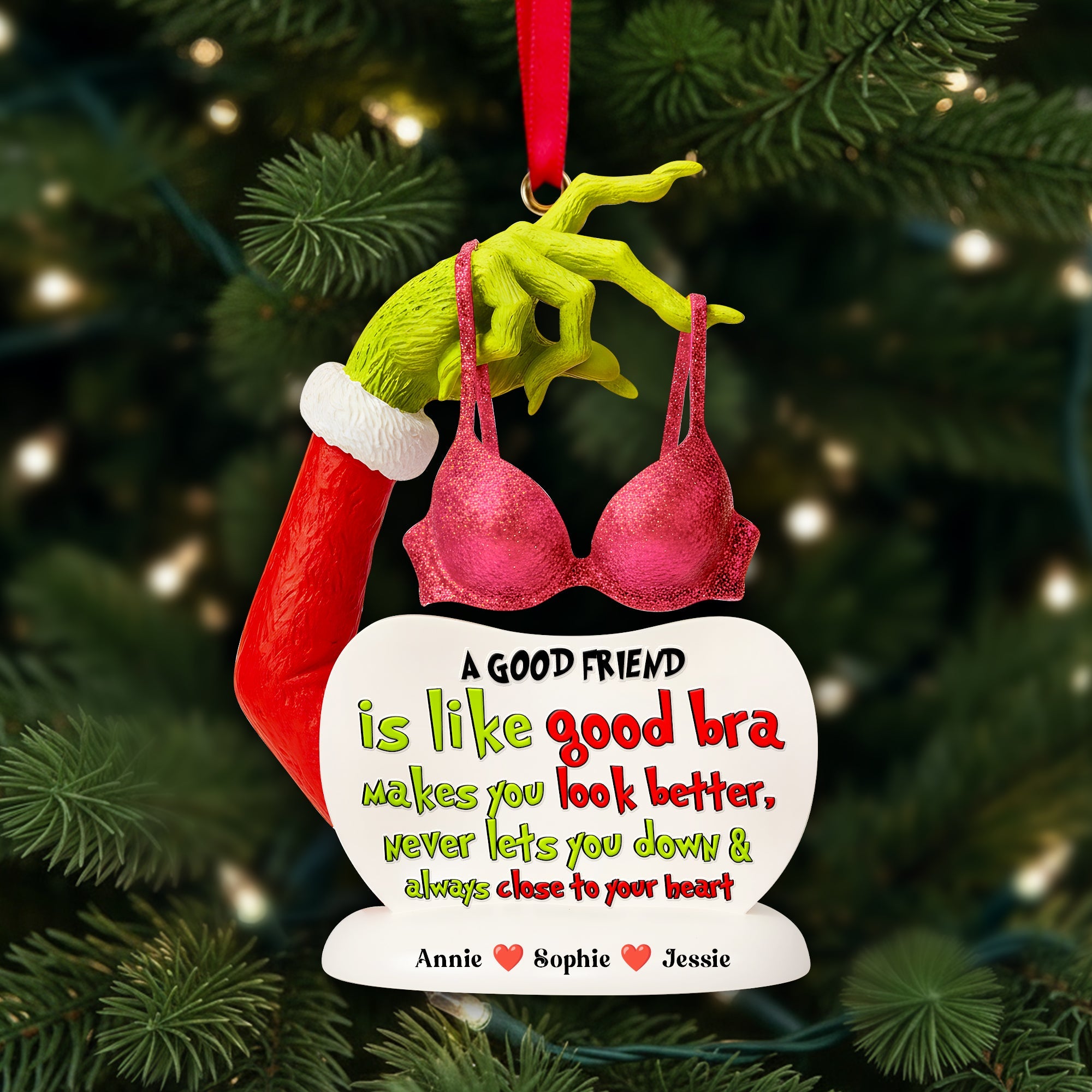 Good Bra Acrylic Ornament - Personalized Gift For Besties - Holiday Tree Decoration Gift Good Bra Acrylic Ornament - Personalized Gift For Besties - Holiday Tree Decoration Gift