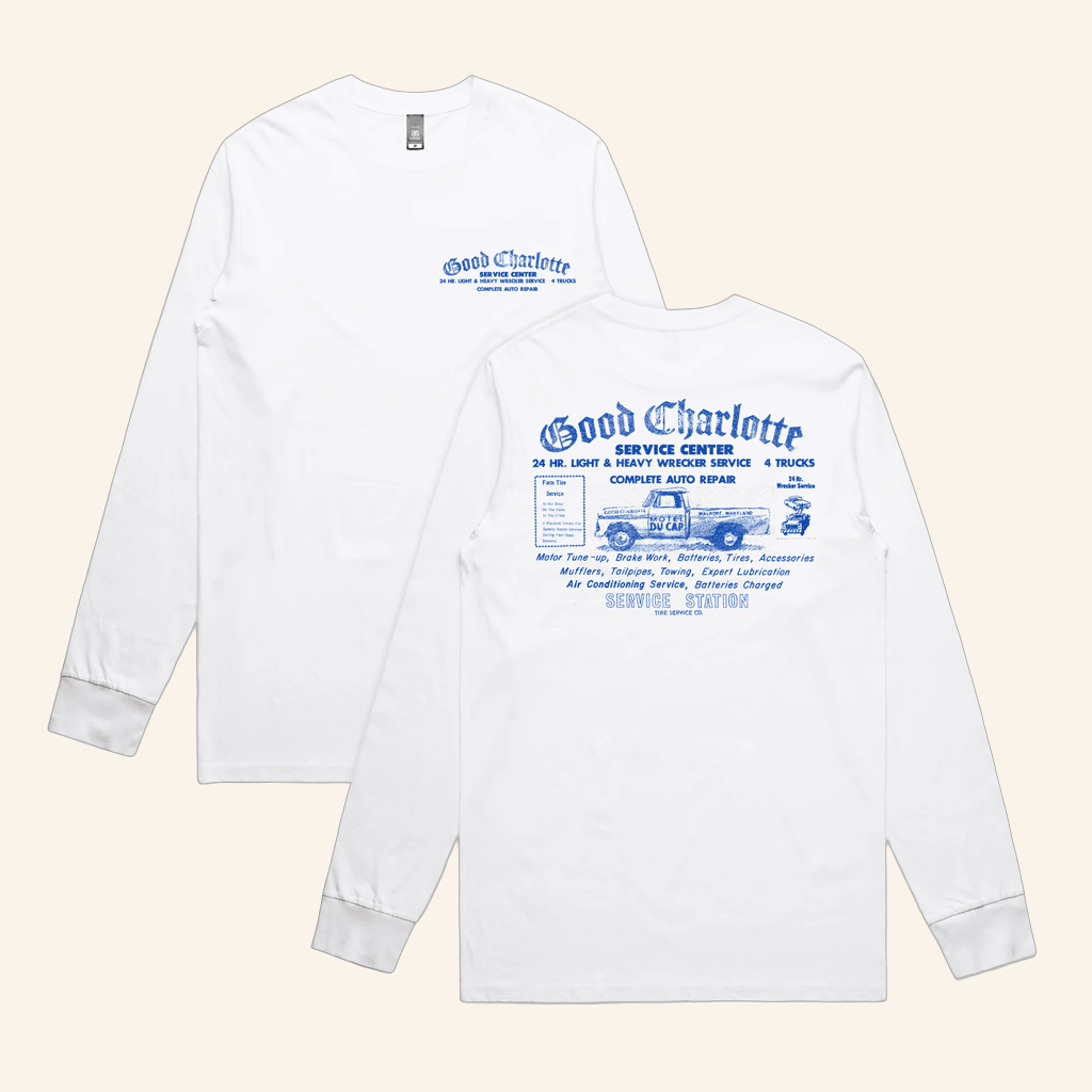 Good Charlotte Merch Motel Du Cap Service Center Pickup Long Sleeve T-Shirt Him Gifts Good Charlotte Merch Motel Du Cap Service Center Pickup Long Sleeve T-Shirt Him Gifts