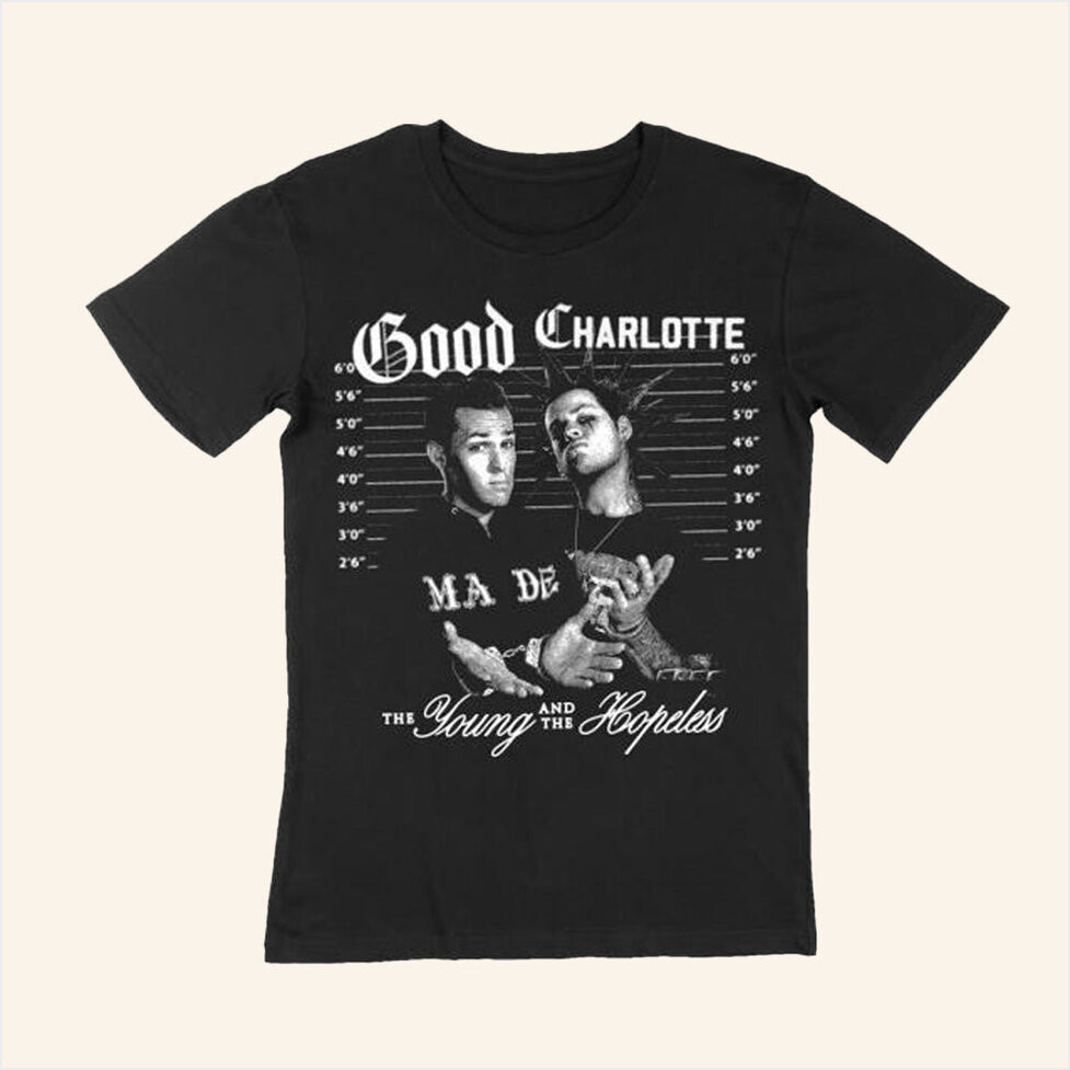 Good Charlotte Merch Old School Mugshot T-Shirt Birthday Gifts For Dudes Gifts For Best Friend