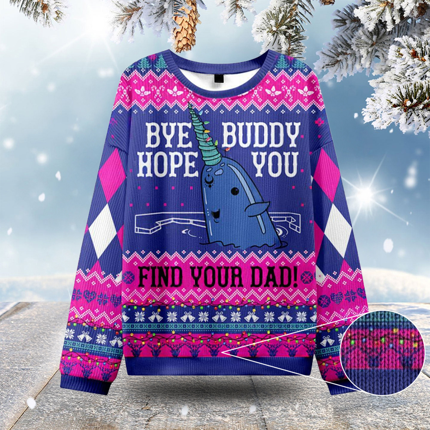 Good Luck Buddy Whale Ugly Christmas Sweatshirts Ugly Holiday Sweater Funny Gifts For Friends